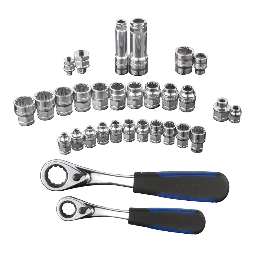Kobalt 86763 31-Piece Standard (SAE) and Metric Mechanics Tool Set with Hard Case