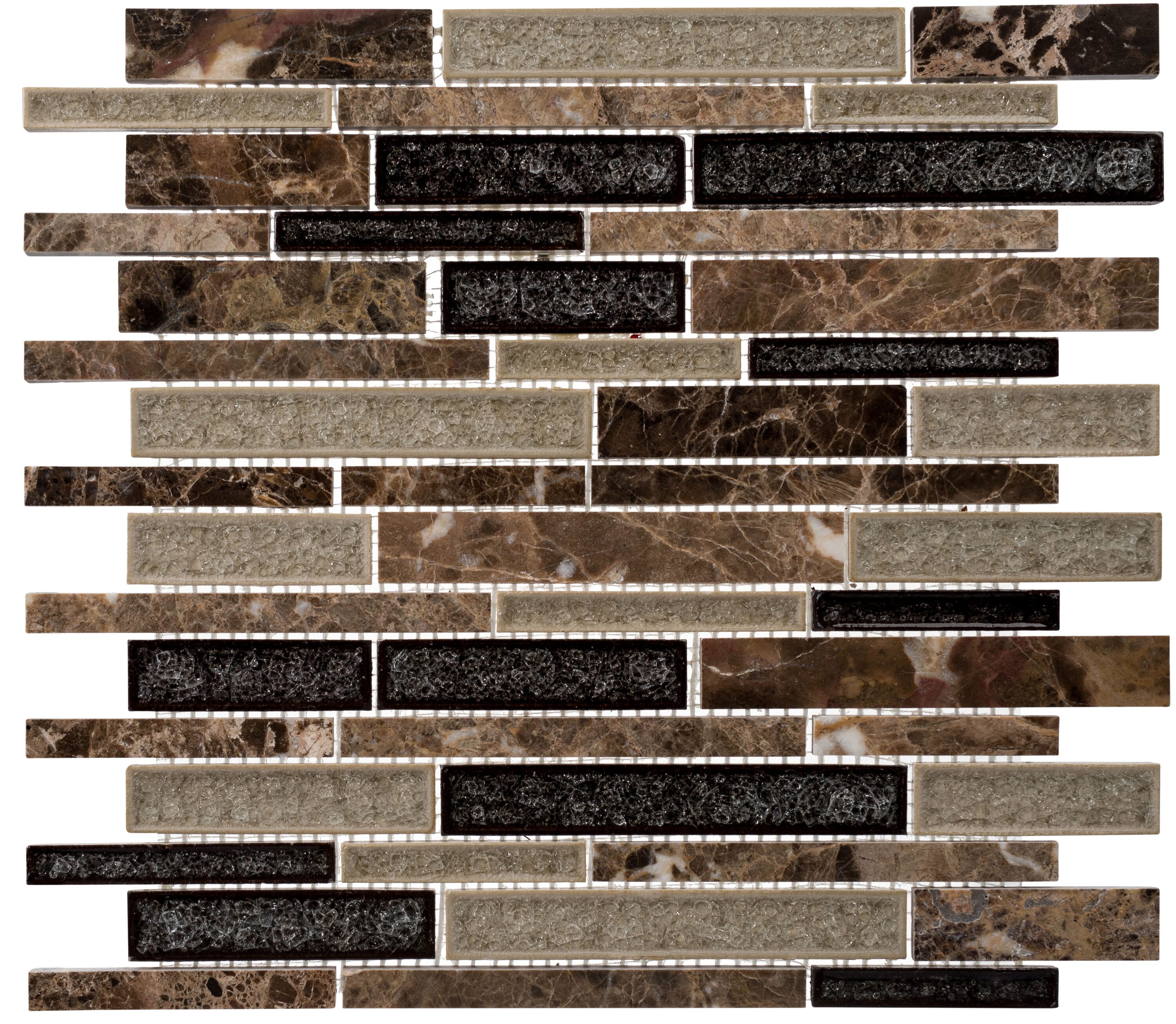 Andova Tiles SAM-ANDEXPS380 Sample- Ibiza 6-in x 6-in Multi-finish Glass/Metal/Stone Brick Look Floor and Wall Tile