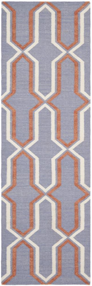 Safavieh DHU559A-210 Dhurries Shila 2 x 10 (ft) Wool Purple/Multi Rectangular Indoor Abstract Coastal Runner rug