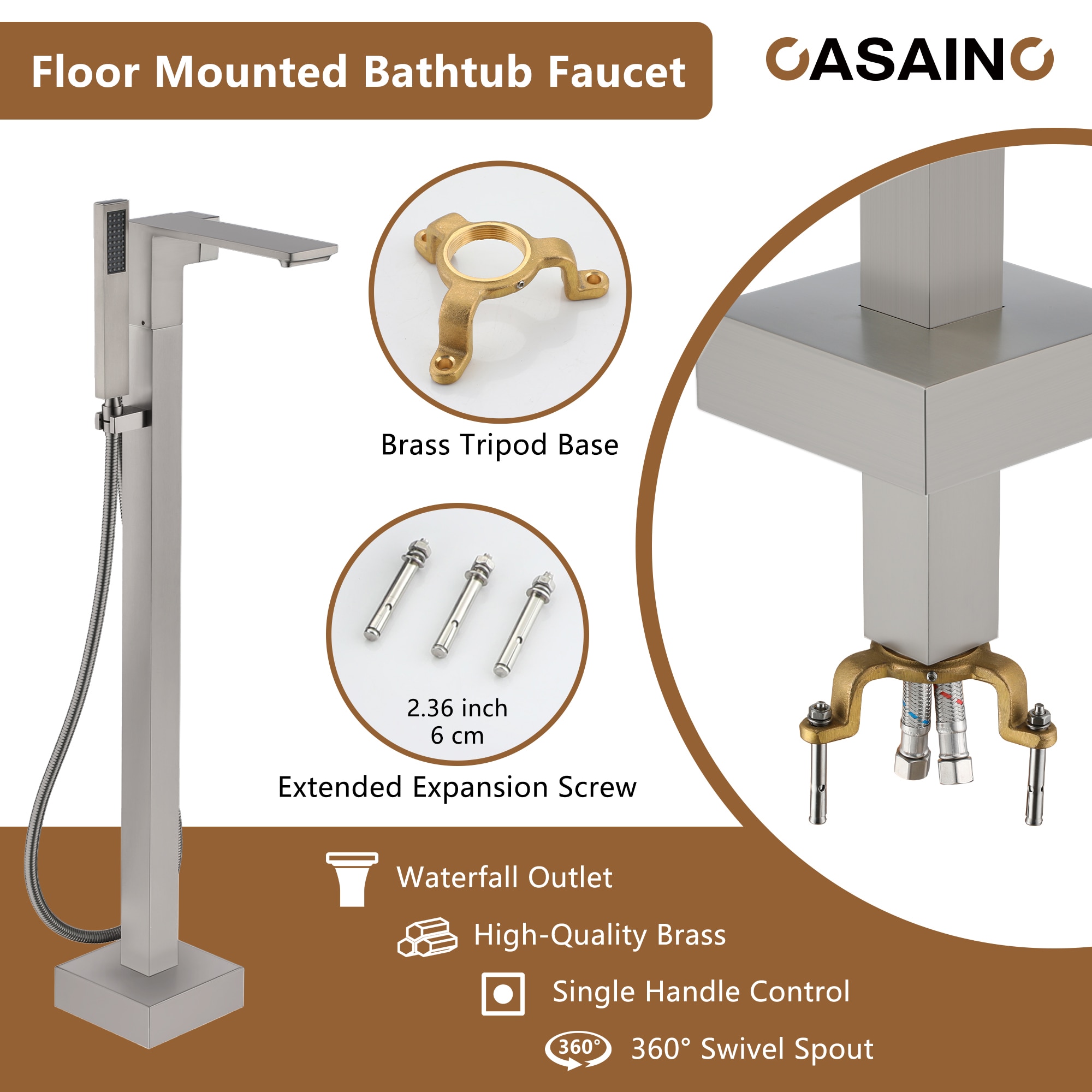 CASAINC MCS97-BG Roman-Tub-Faucets - View #7