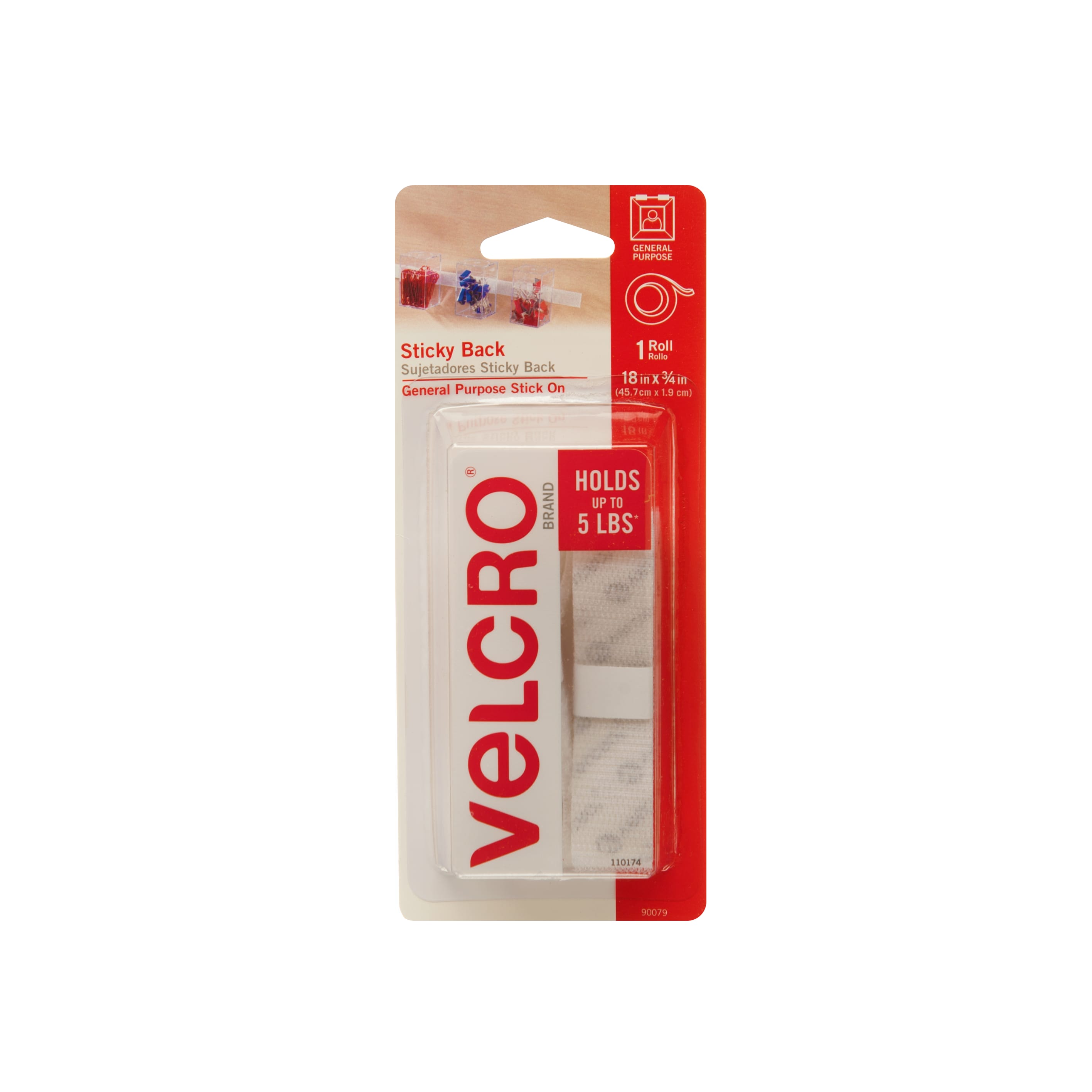 VELCRO Brand VELSTICK Semi-Rigid Polyester Hook 1 Black (4 feet)