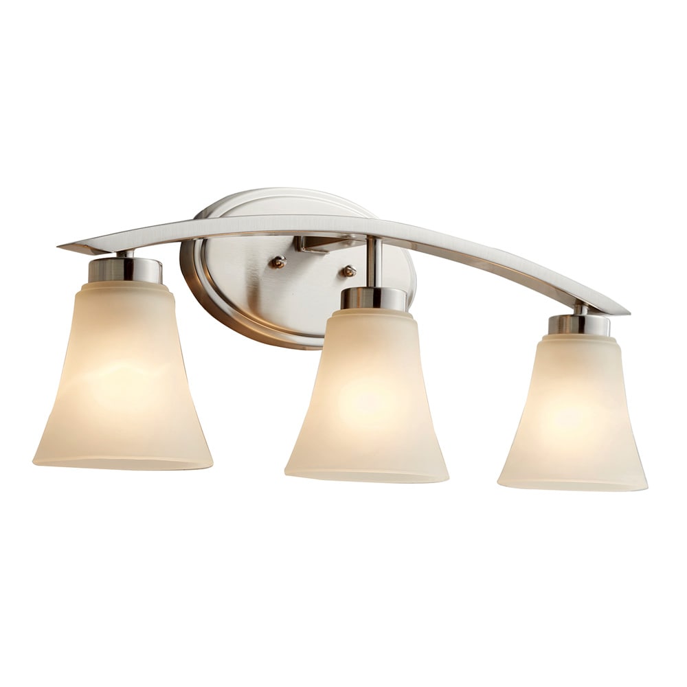 Lyndsay 22.7-in 3-Light Satin Nickel Modern/Contemporary Vanity Light | - allen + roth FV18-139