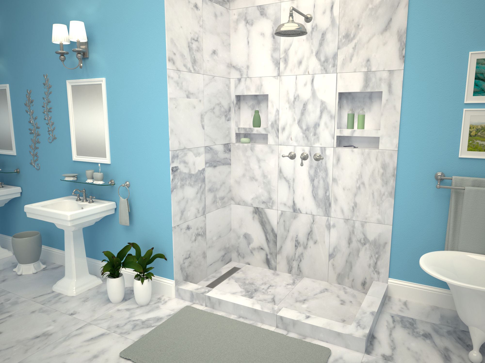 Tile Redi RT3672LDR-PVC-SQBN Shower-Floors - View #7