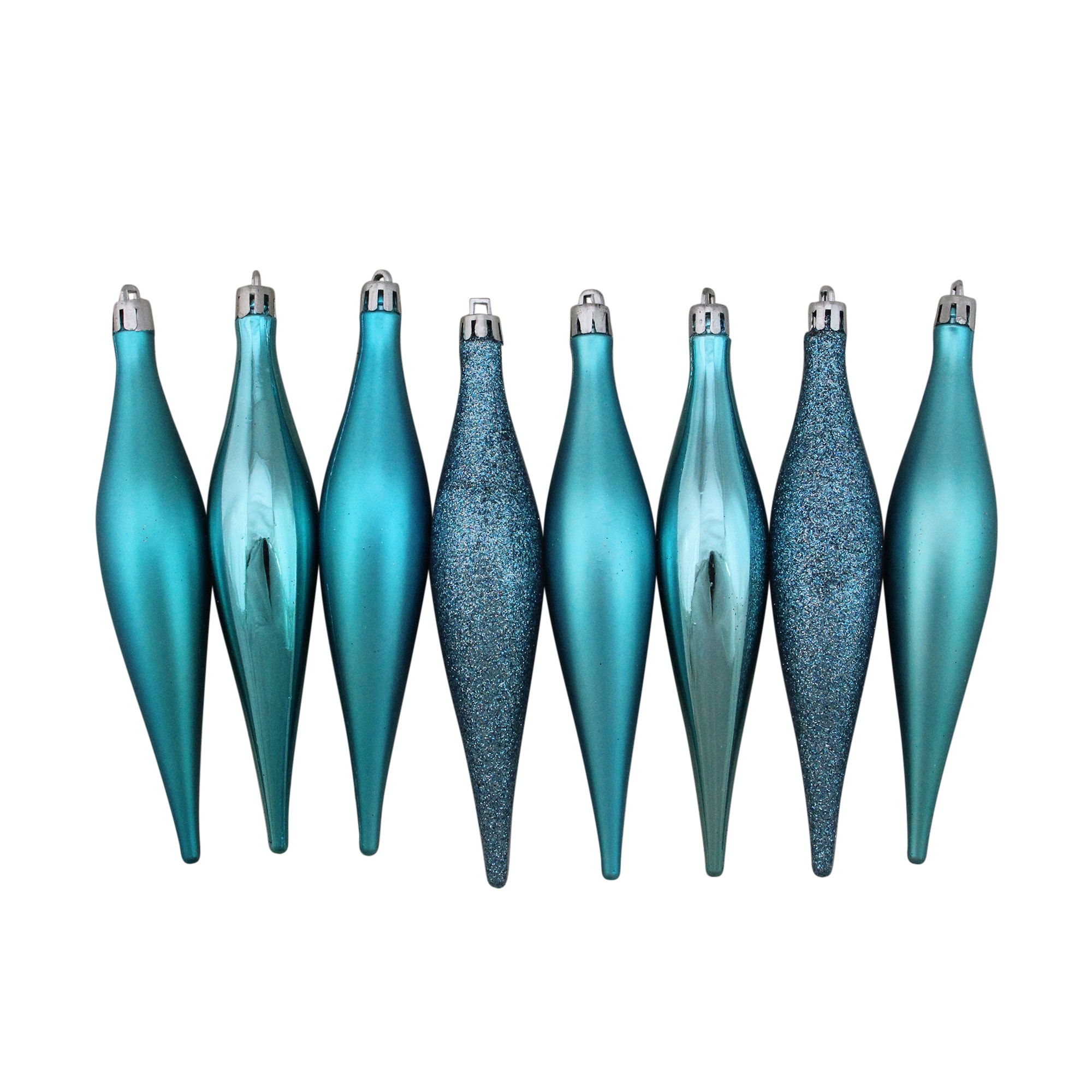 Northlight 31758300 8 -Pack Blue Standard Indoor Ornament set Shatterproof