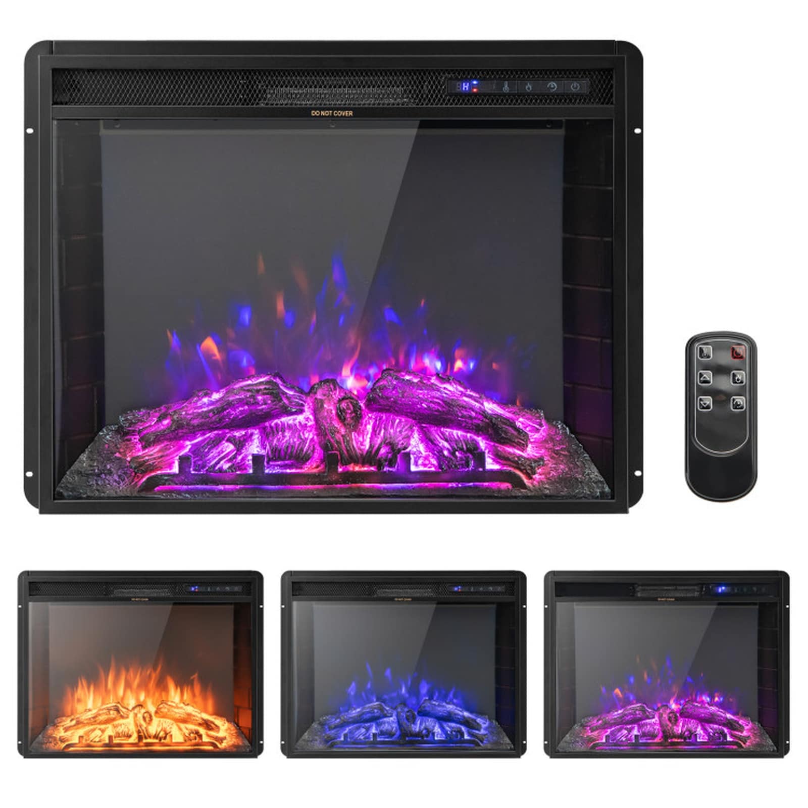 SUGIFT 26-in Recessed Electric Fireplace with Adjustable Flame Brightness #LW102SUGHY2747
