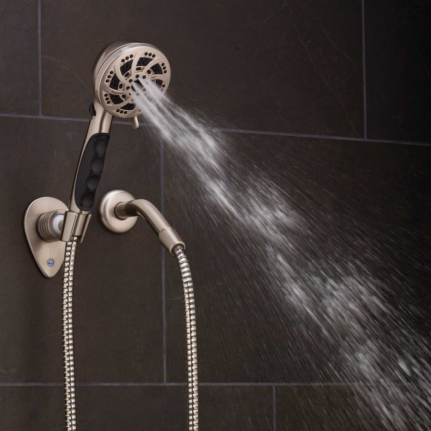 Brushed Nickel Handheld Shower Head with 72-Inch Hose