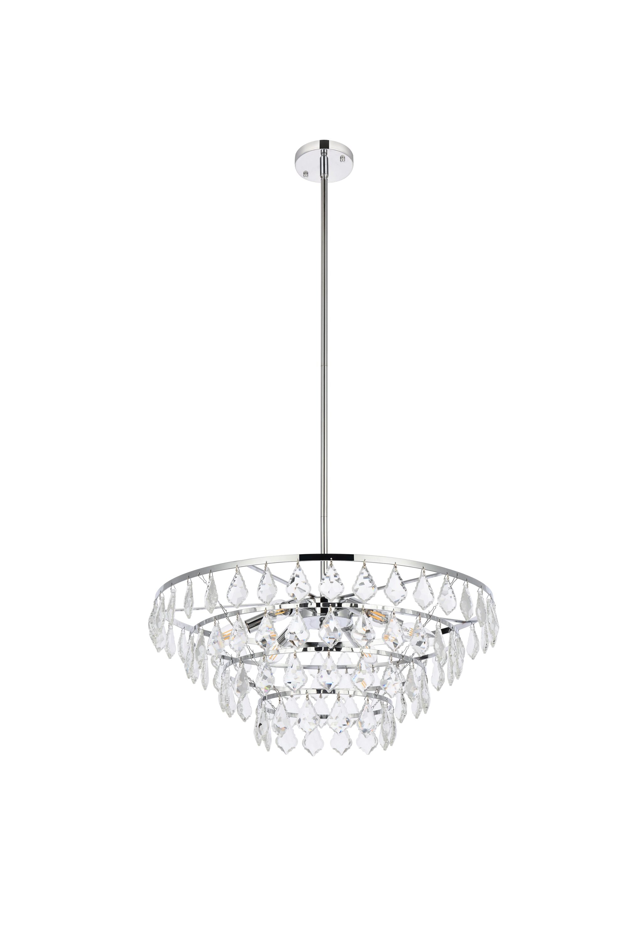 Ella 24'' Chrome Crystal Pendant Light