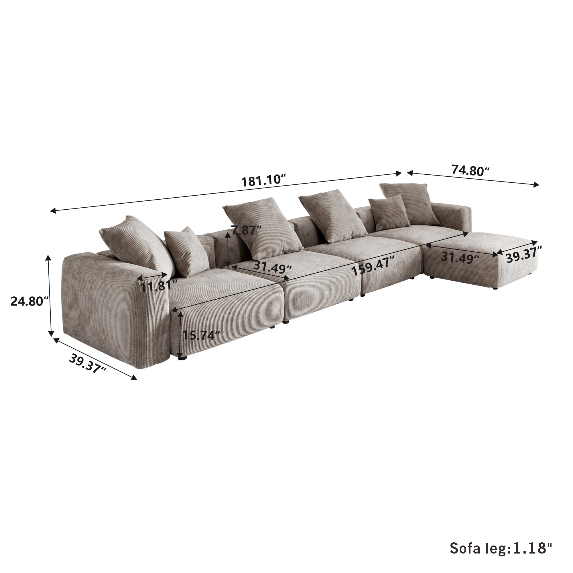 BuotiqHom DH-S4+1-126BR Sofas-Loveseats - View #2