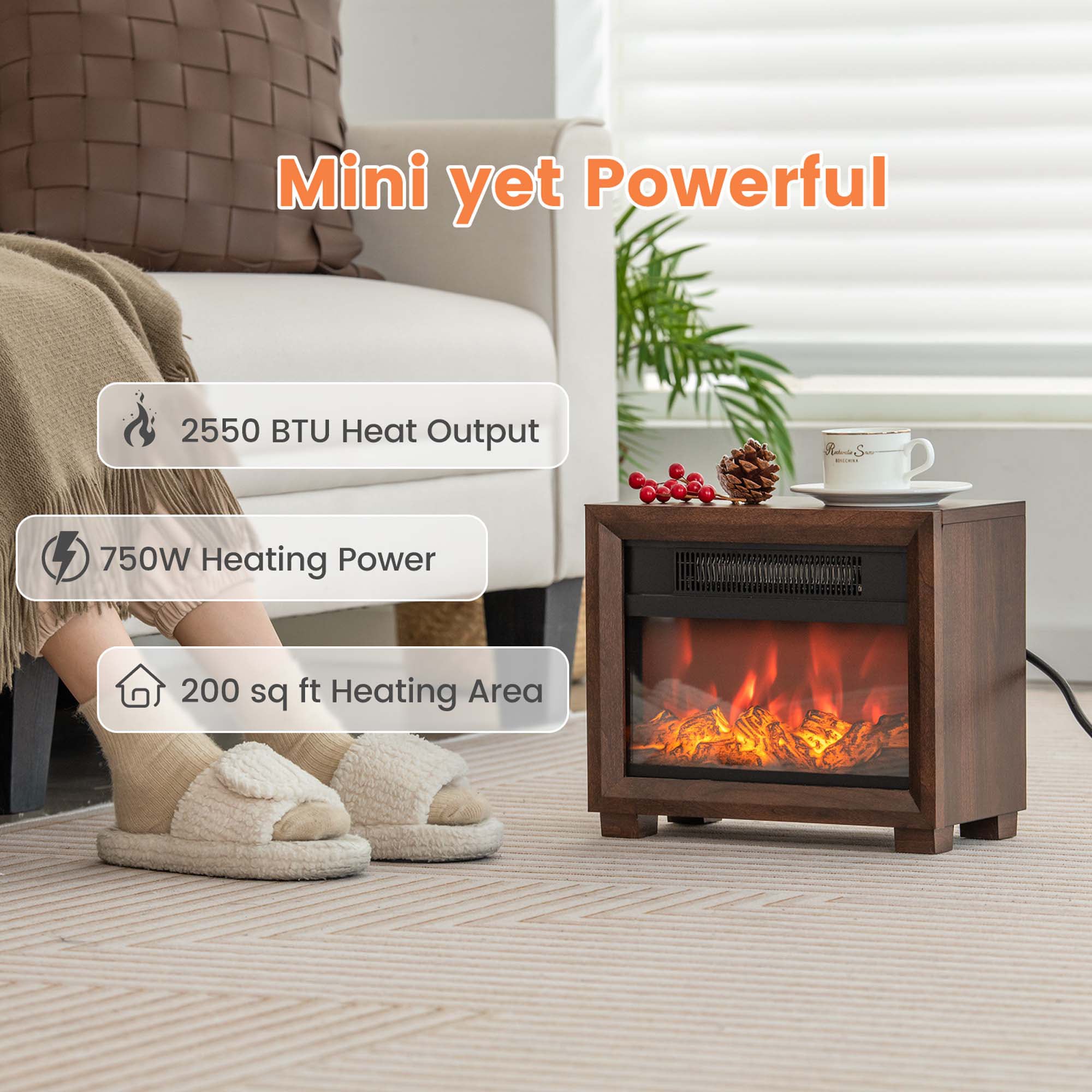 Goplus FP10389US-BN Electric-Fireplaces - View #4