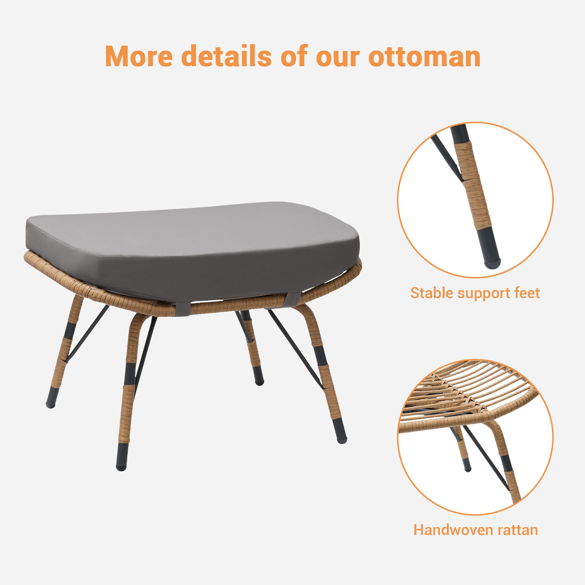SANSTAR L-OTIDC58GY Stools-Ottomans - View #4