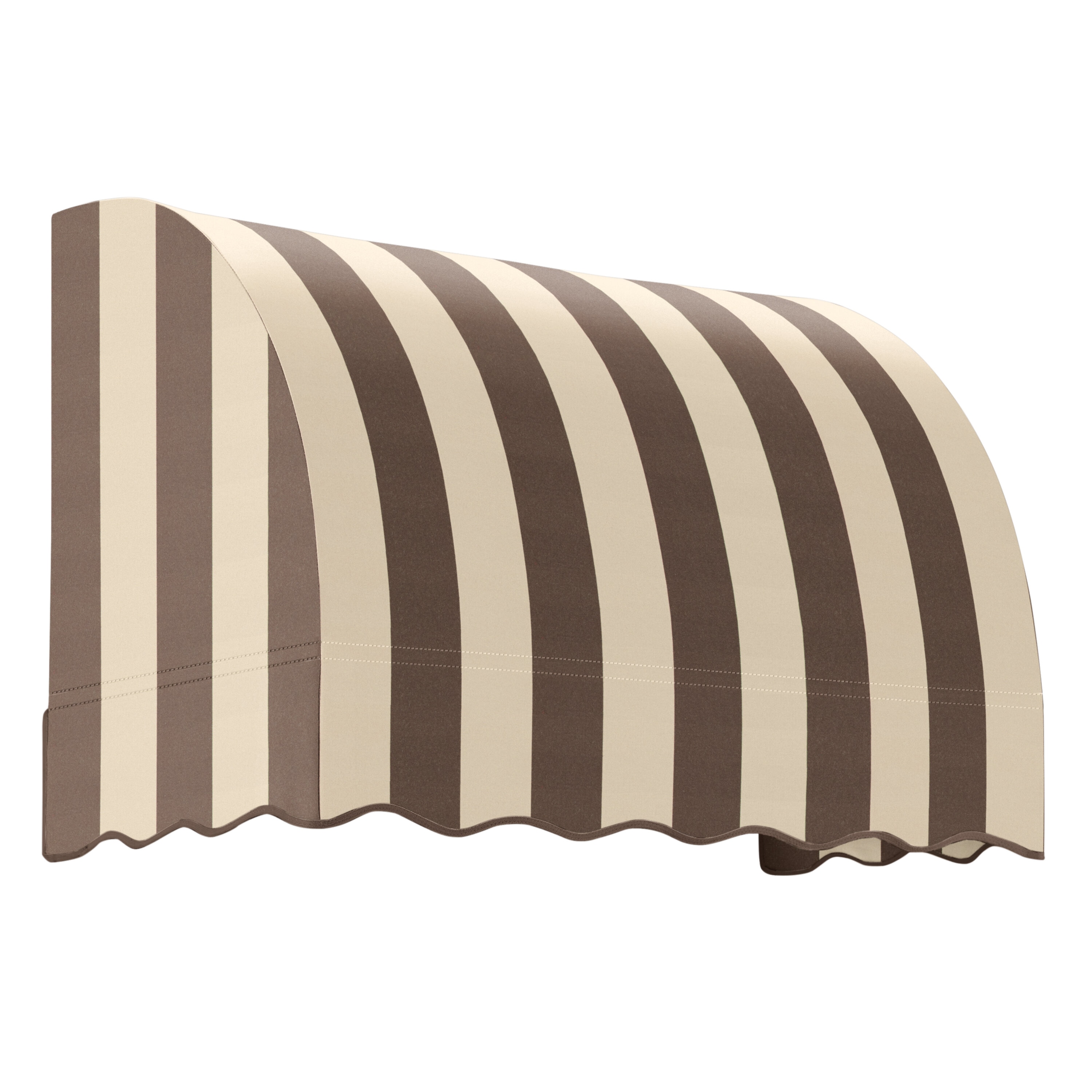 Awntech RS22-L-3BRNT Savannah 40.5-in Wide x 24-in Projection x 31-in Height Fabric Brown/Tan Stripe Striped Fixed Window/Door Awning