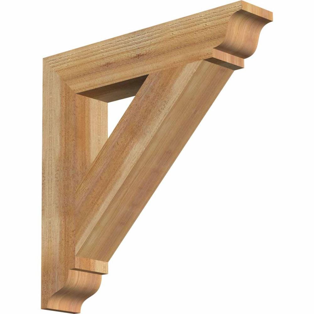 Ekena Millwork BKT04X22X22TRA01RWR Traditional traditional rough sawn 4-in x 22-in x 22-in Western red cedar Brown Wood Standard bracket