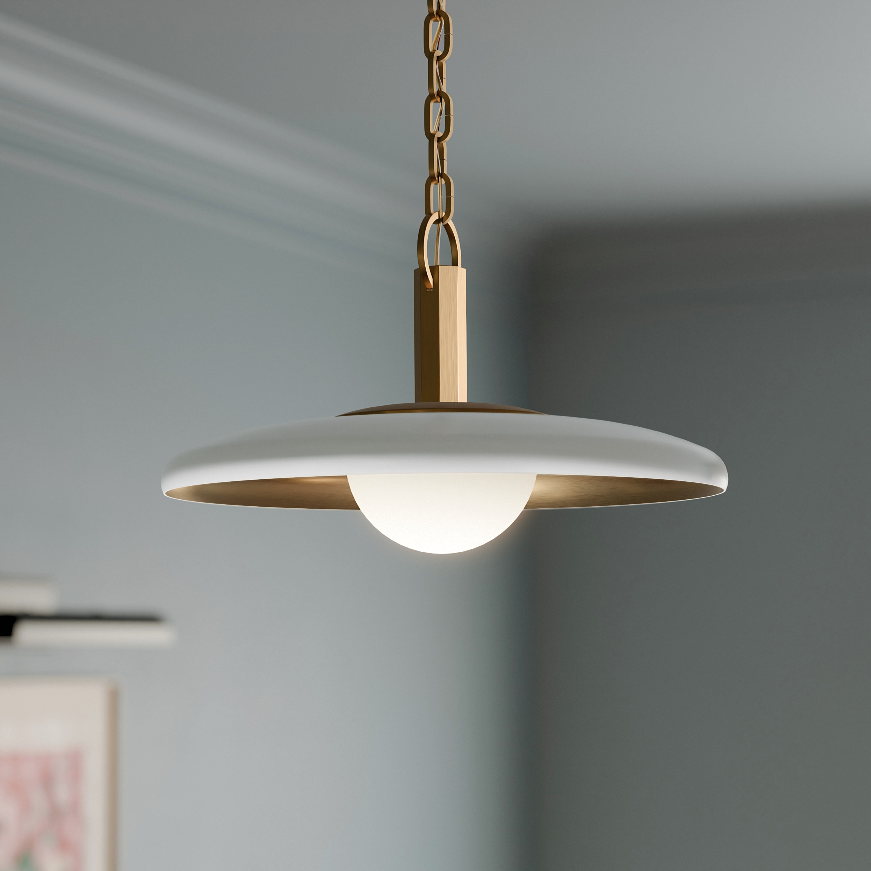 Kichler Kurio 1 -Light White Modern/contemporary Metal Dome Medium Hanging Pendant Light
