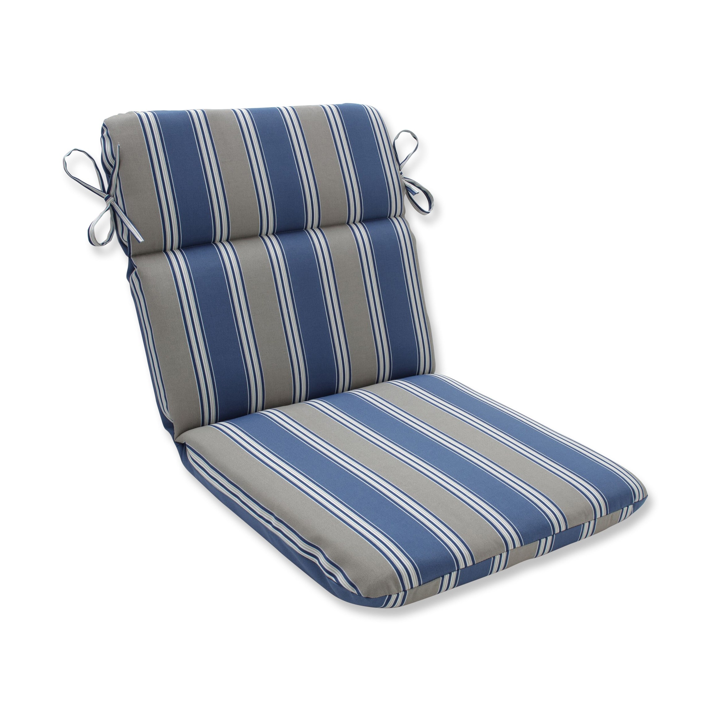 Pillow Perfect 385228 Hamilton Cadet 40.5-in x 21-in Blue Patio chair cushion