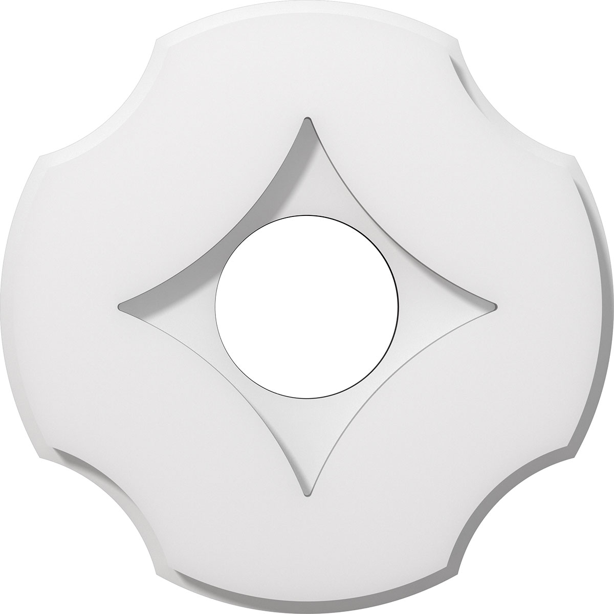 Ekena Millwork CMP10PL-03000 Percival 10-in W x 10-in L Contemporary White PVC Whole Ceiling Medallion