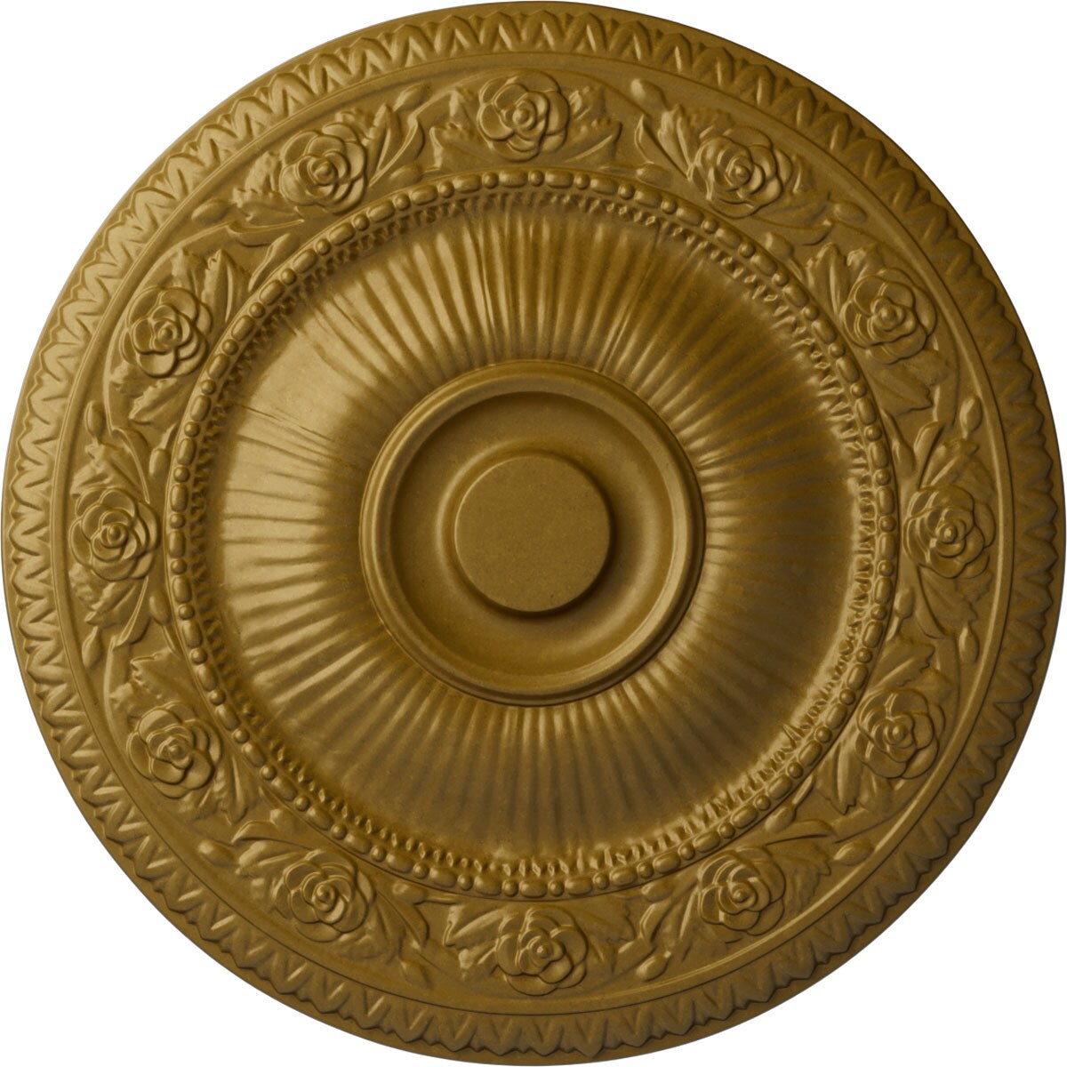 Ekena Millwork CM24NAGLS Neuveau 24.25-in W x 24.25-in L Painted Gold Polyurethane Whole Ceiling Medallion