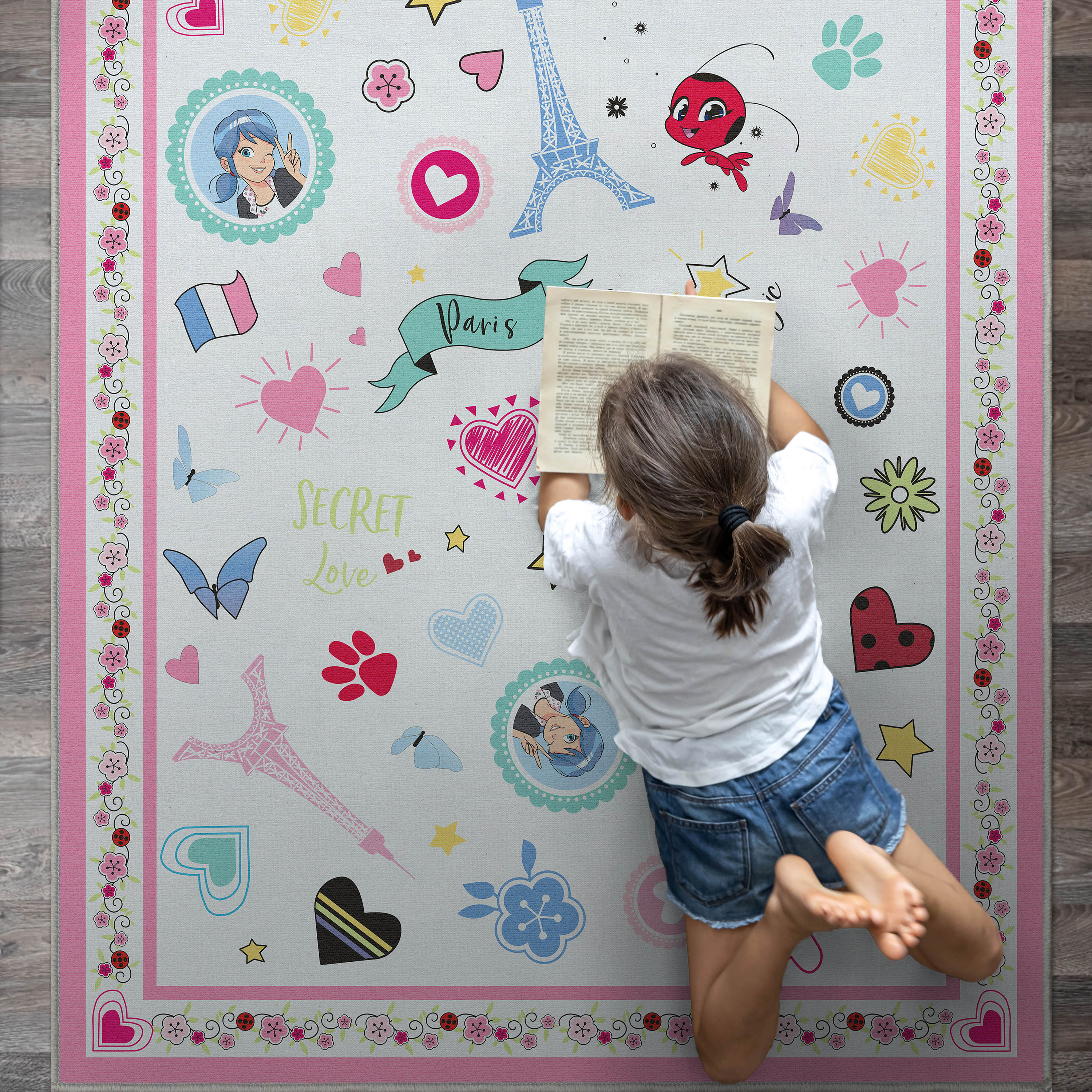 Well Woven MLB-04B-4 Miraculous Ladybug 3 x 5 (ft) Flatweave Polyester Multi Rectangular Indoor Abstract Mid-Century Modern Area rug