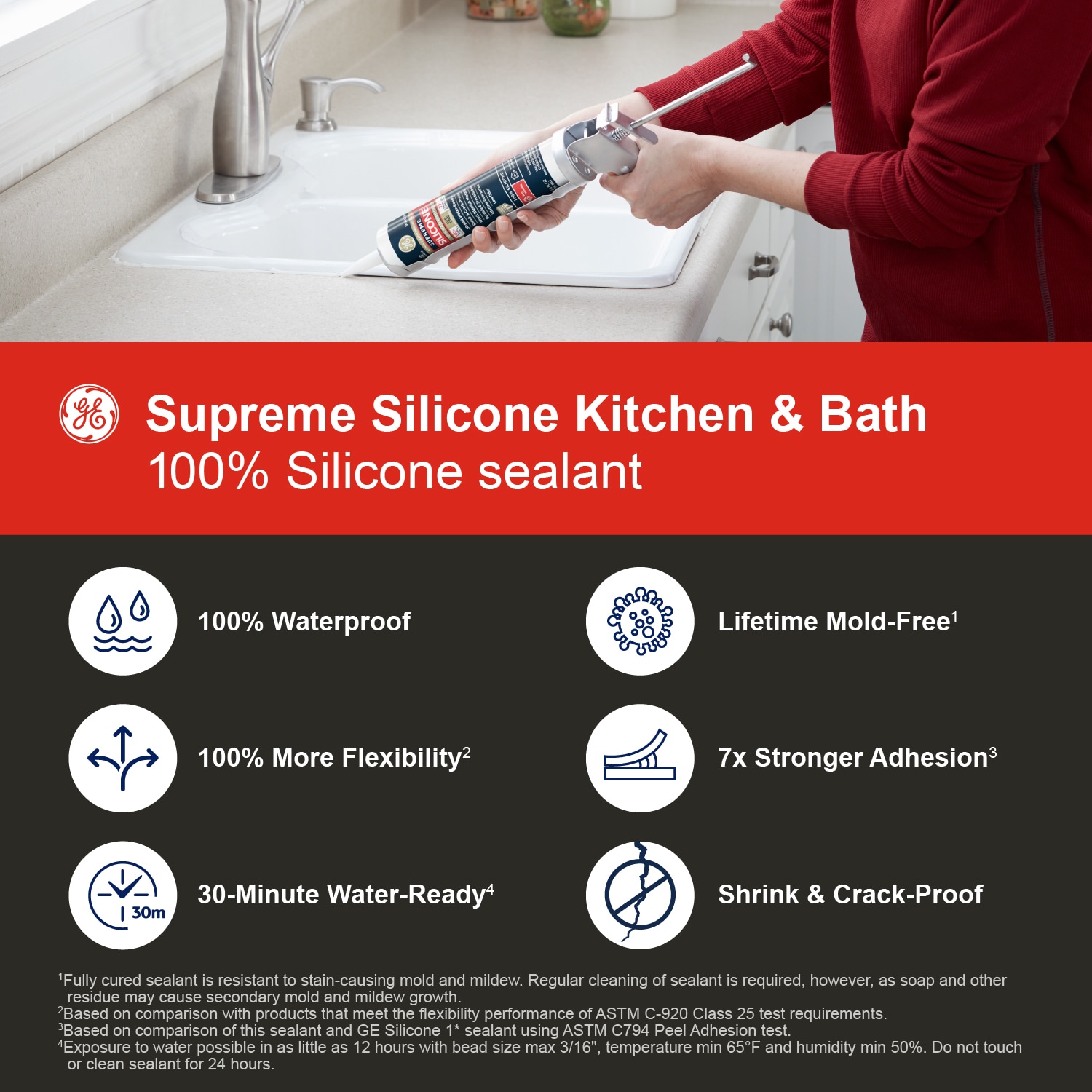 10.1 oz. Supreme Silicone Clear Kitchen and Bath Caulk
