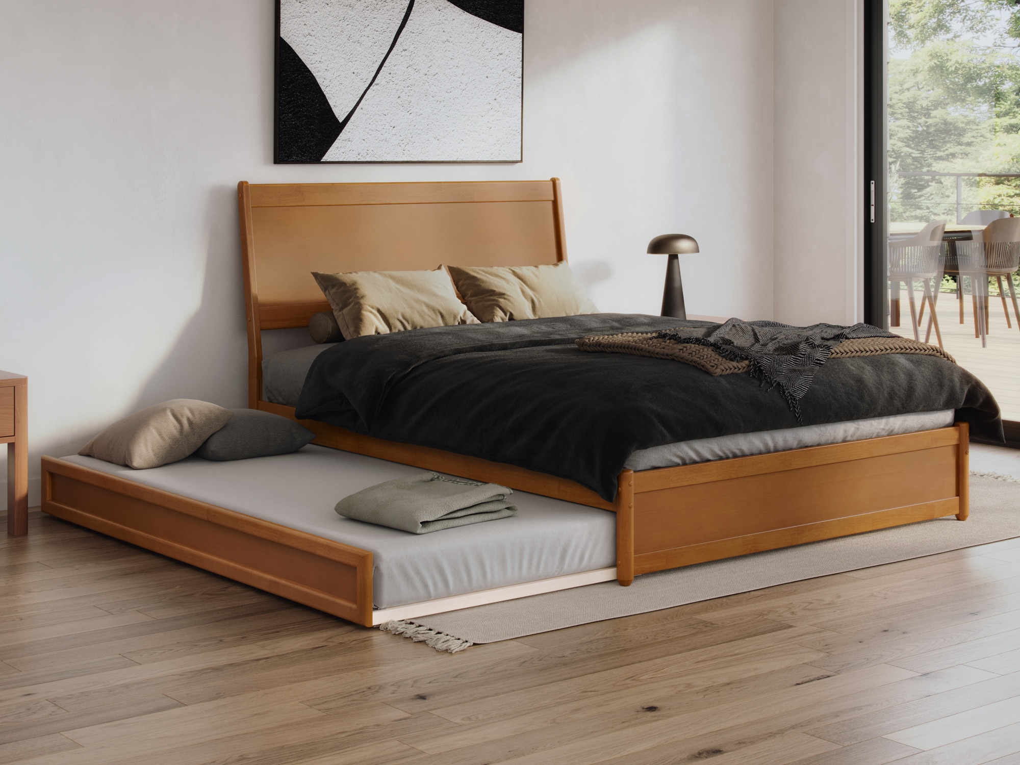 AFI AR998724T Casanova Light Toffee Queen Wood Trundle Bed
