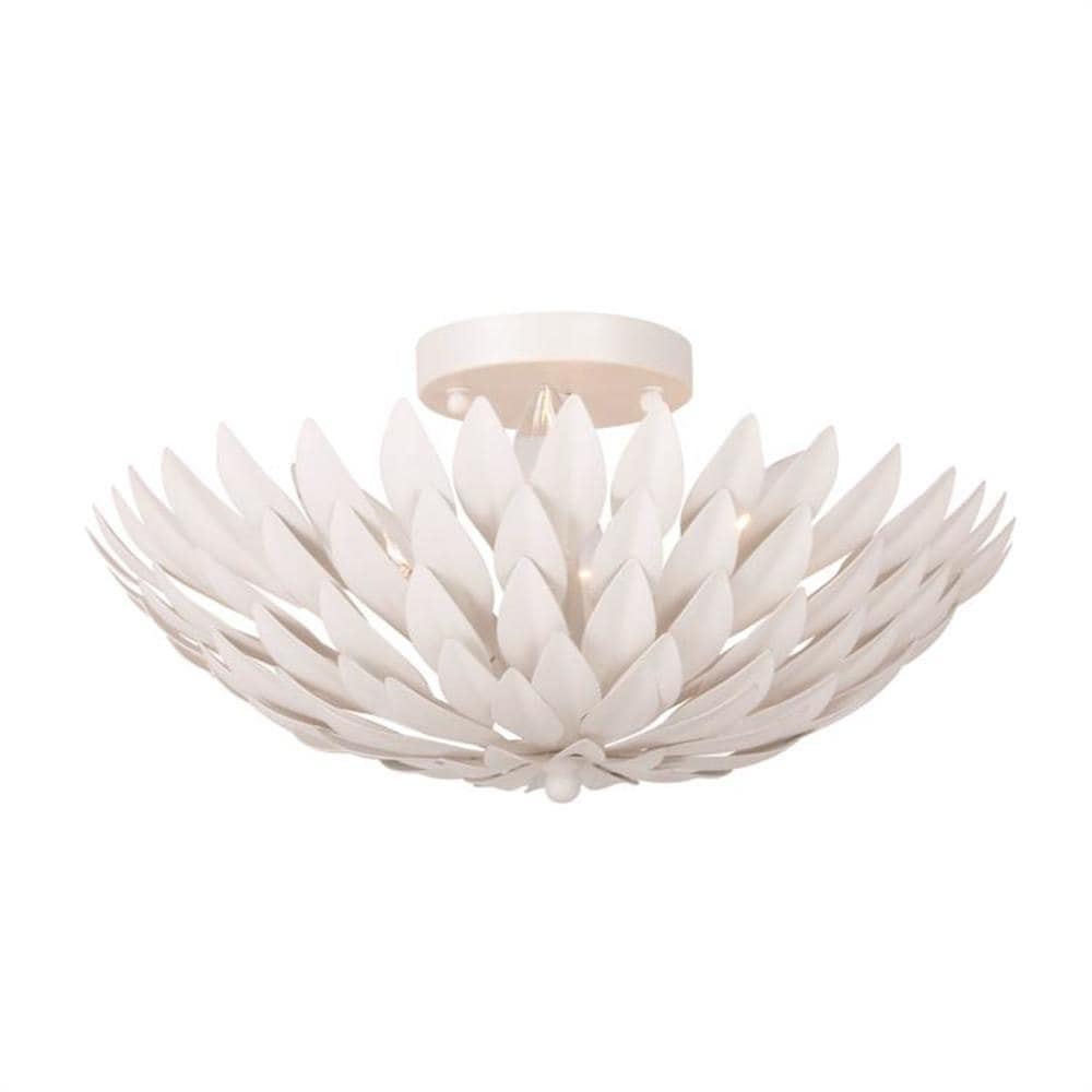 Crystorama 505-MT Broche 4 -Light 16-in Matte White Semi Flush Mount Light