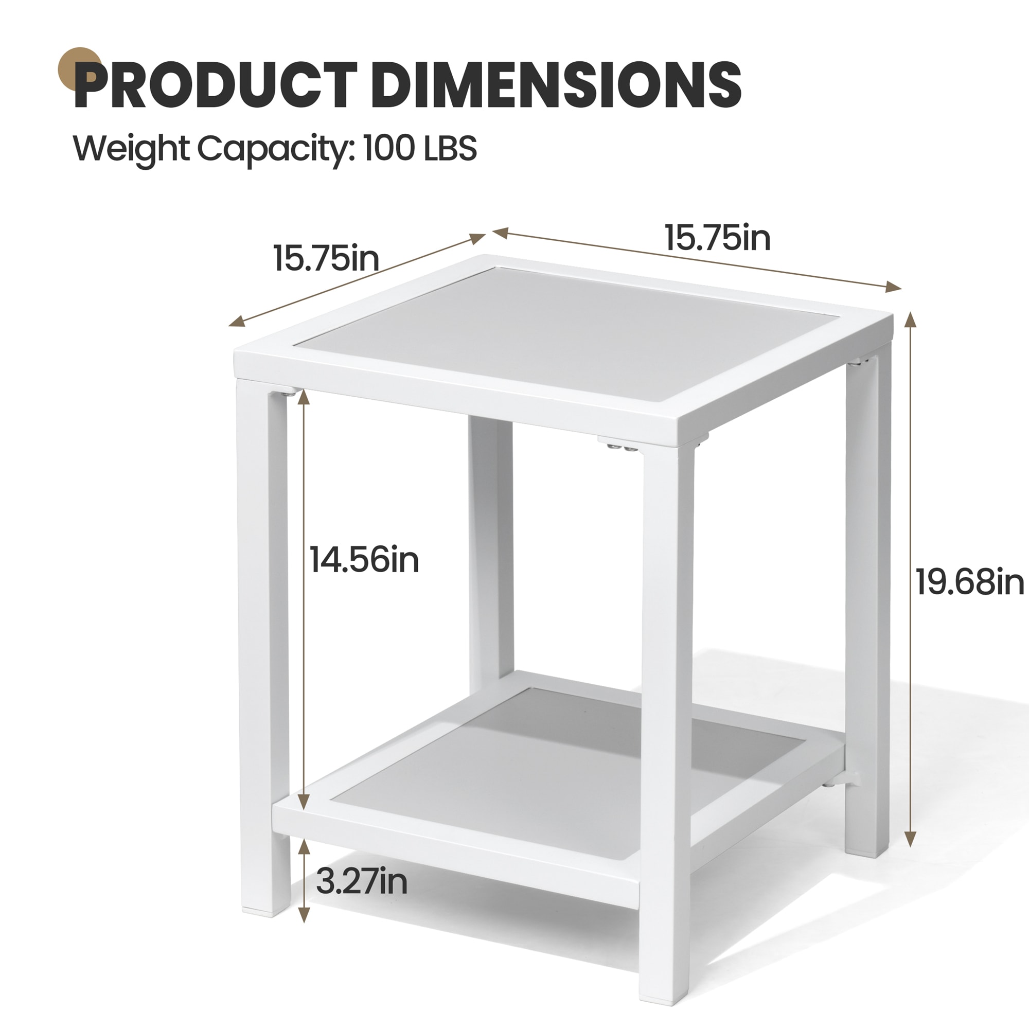 Crestlive Products CL-TB048WHT Patio-Tables - View #2