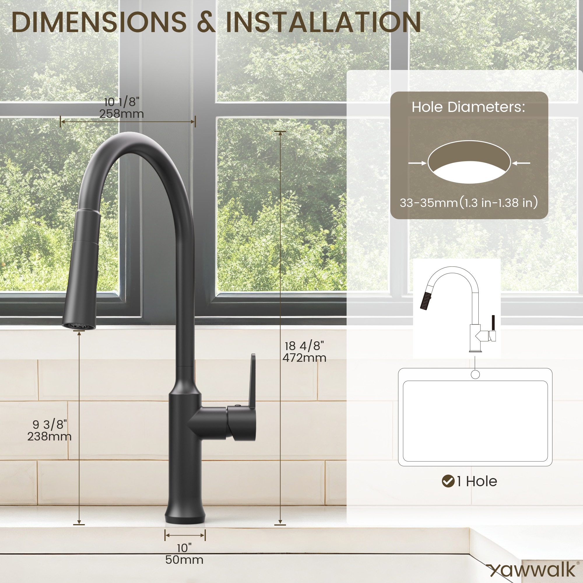 YAWWALK Y11W74-MB Kitchen-Faucets - View #9