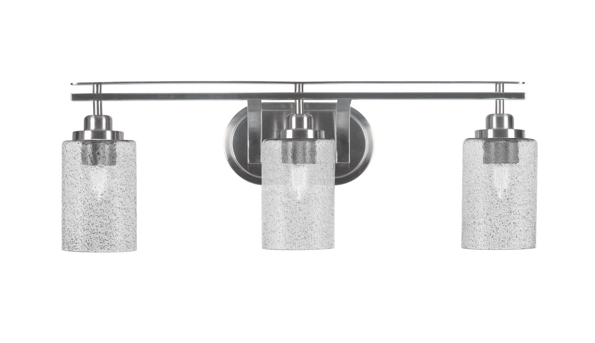 Toltec Odyssey - 3 Light Bath Bar-9.25 Inches Tall and 26 Inches Length-Brushed Nickel Finish-Smoke Bubble Glass Color
