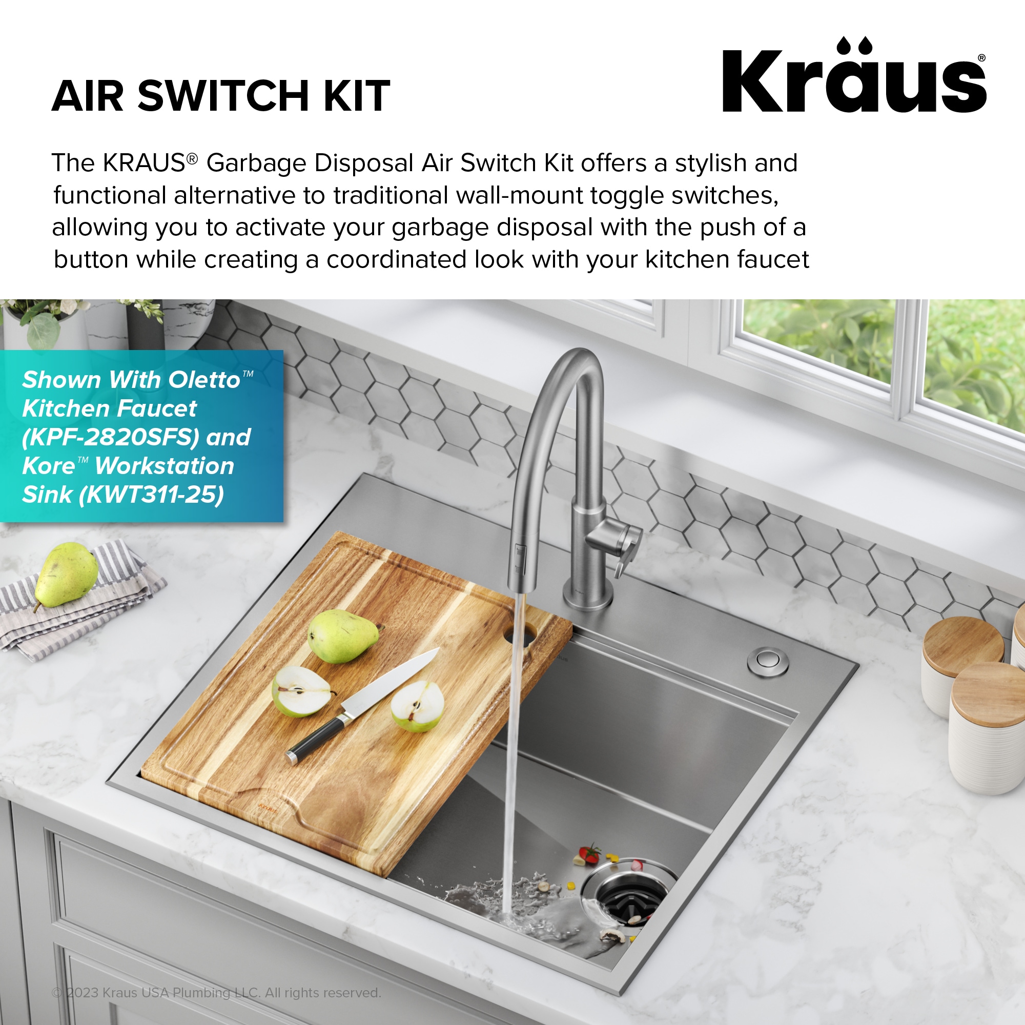 Kraus Kore 2.78-in Spot Free Stainless Steel Brass Garbage Disposal Switch  in the Garbage Disposal Parts  Tools department at