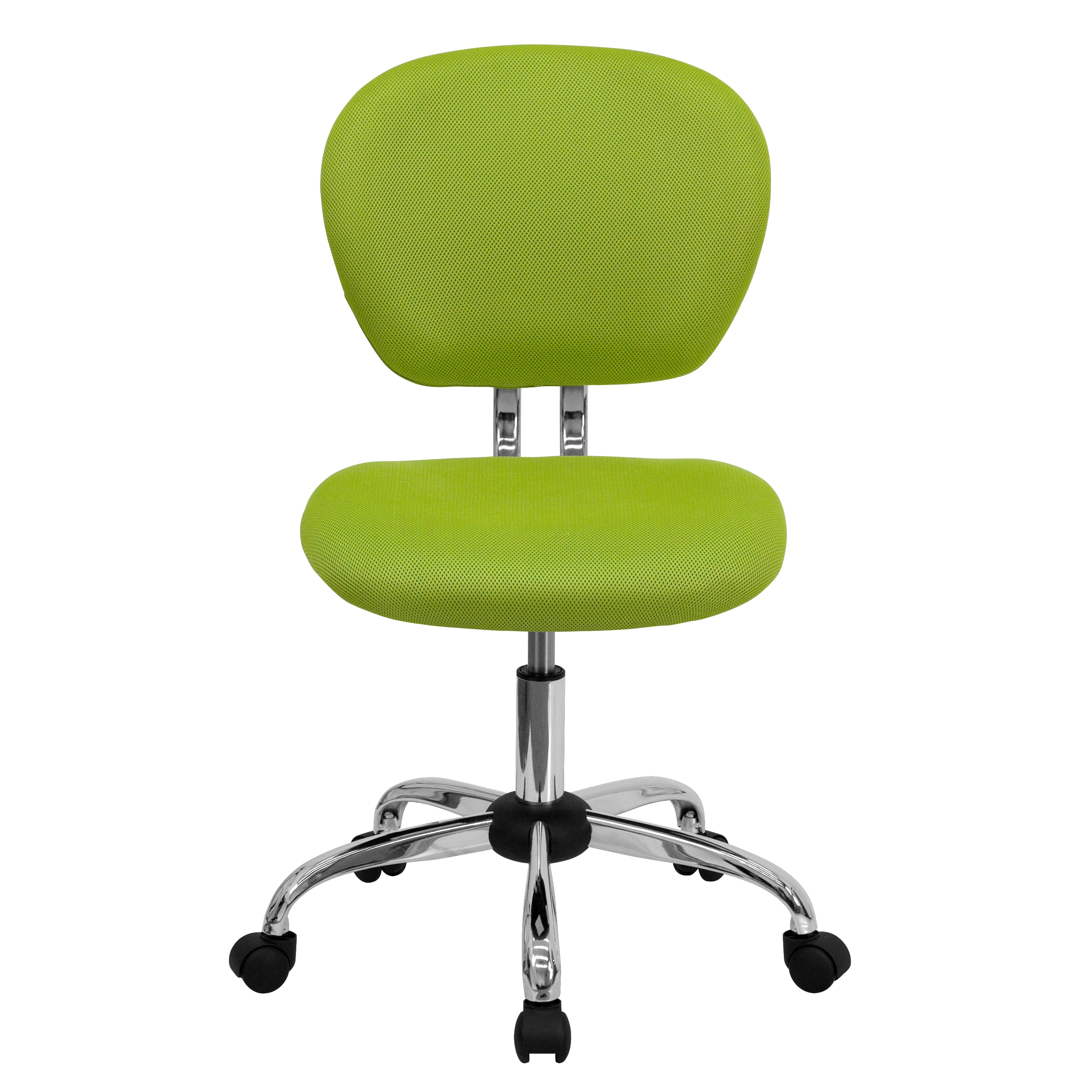 Apple Green Mesh Mid-Back Swivel Task Chair with Chrome Base