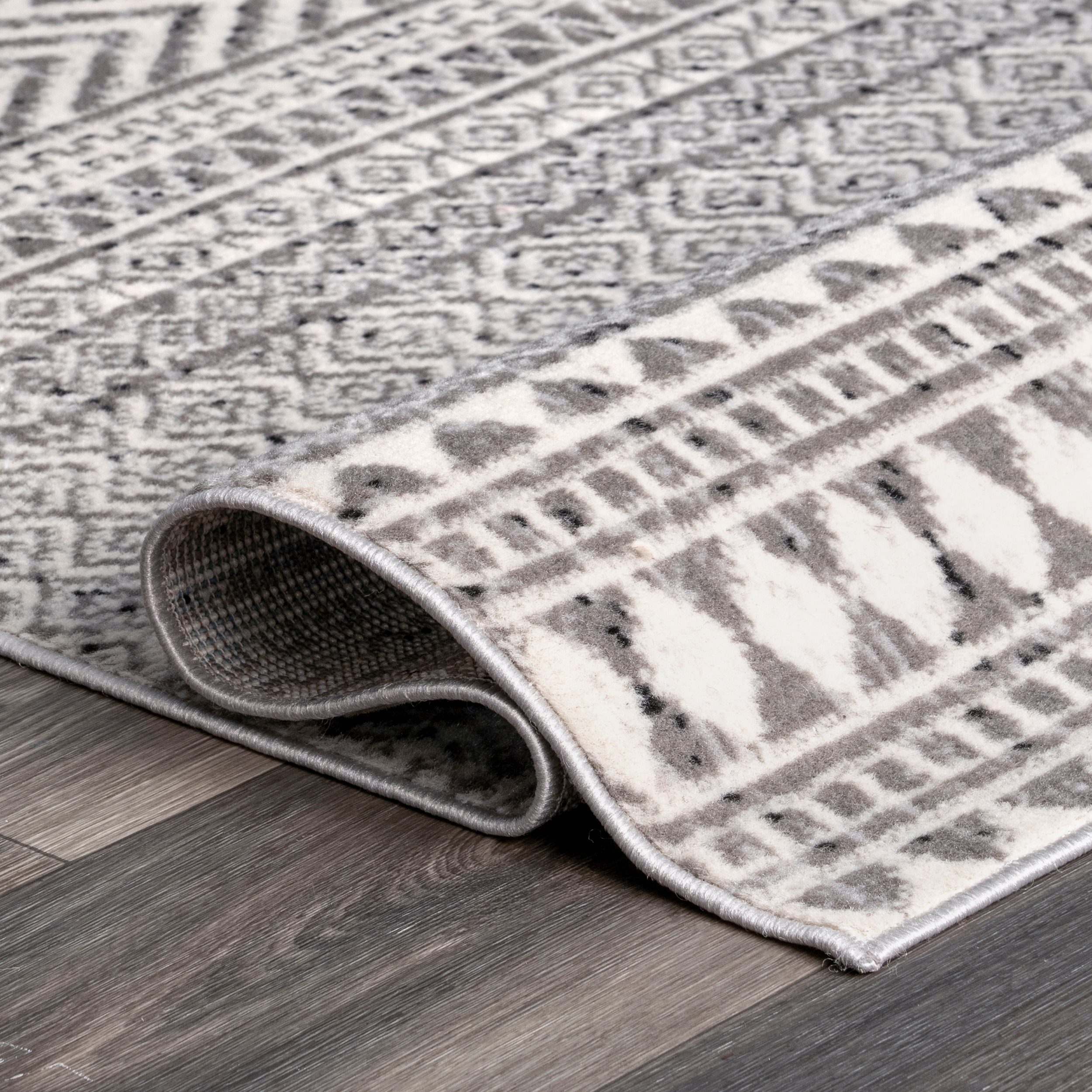 Catherina Modern Square Gray Polypropylene 6' Area Rug
