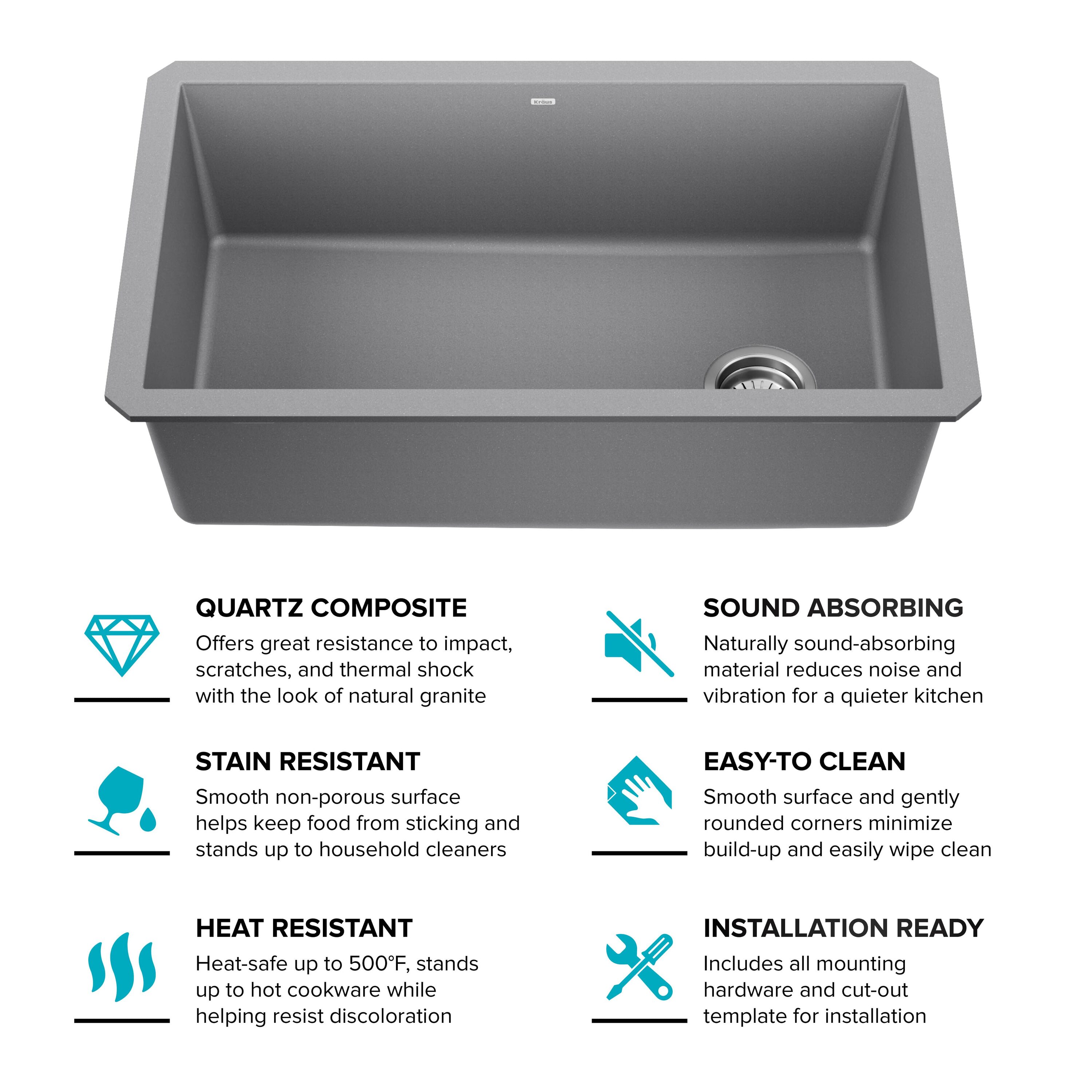 Kraus KGU-55GREY Kitchen-Sinks - View #18