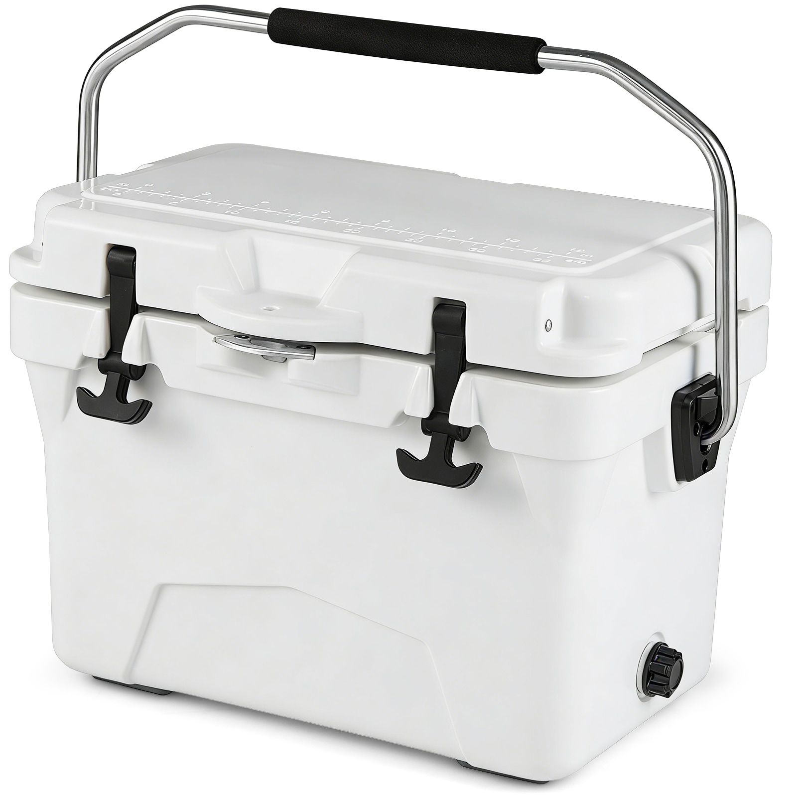 Volenca - 45-Quart Portable Hard Cooler with 6-Day Ice Retention Built-in Ruler Bottle Opener Dua...