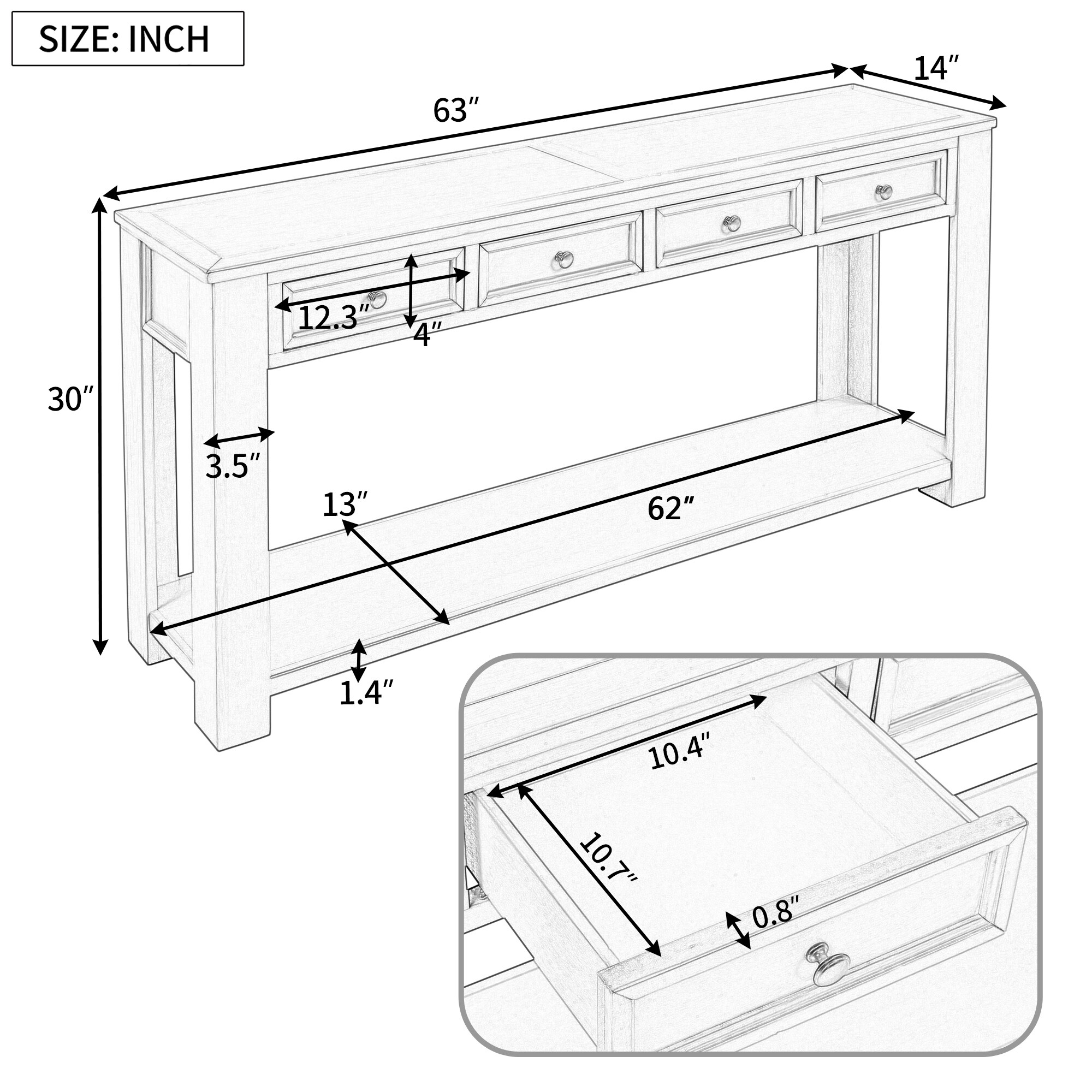 Oaks Decor OA287219E Console-Sofa-Tables - View #6