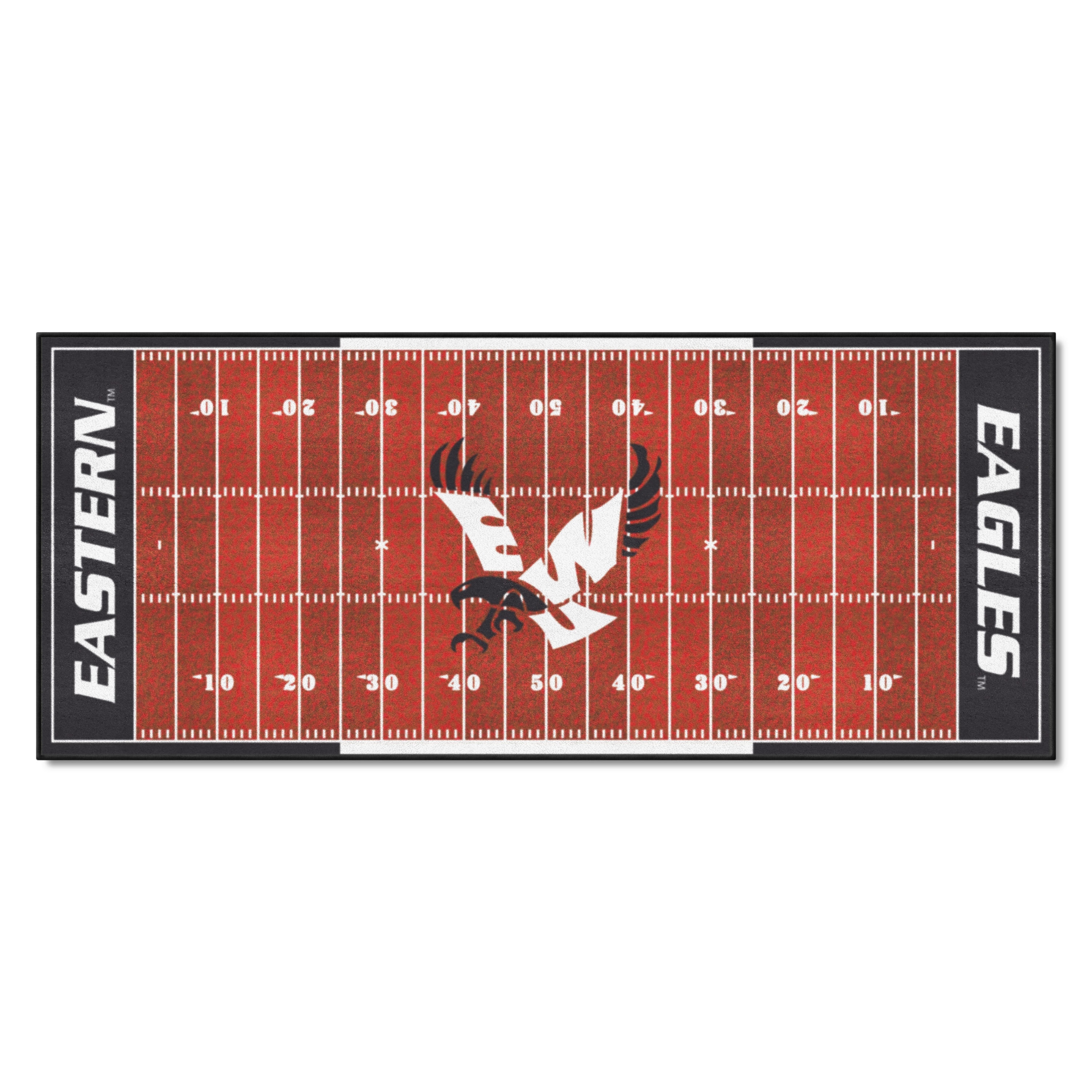 FANMATS 14769 NCAA Field Runner 2 x 6 (ft) Tufted Nylon Green Rectangular Indoor Stripe Runner rug