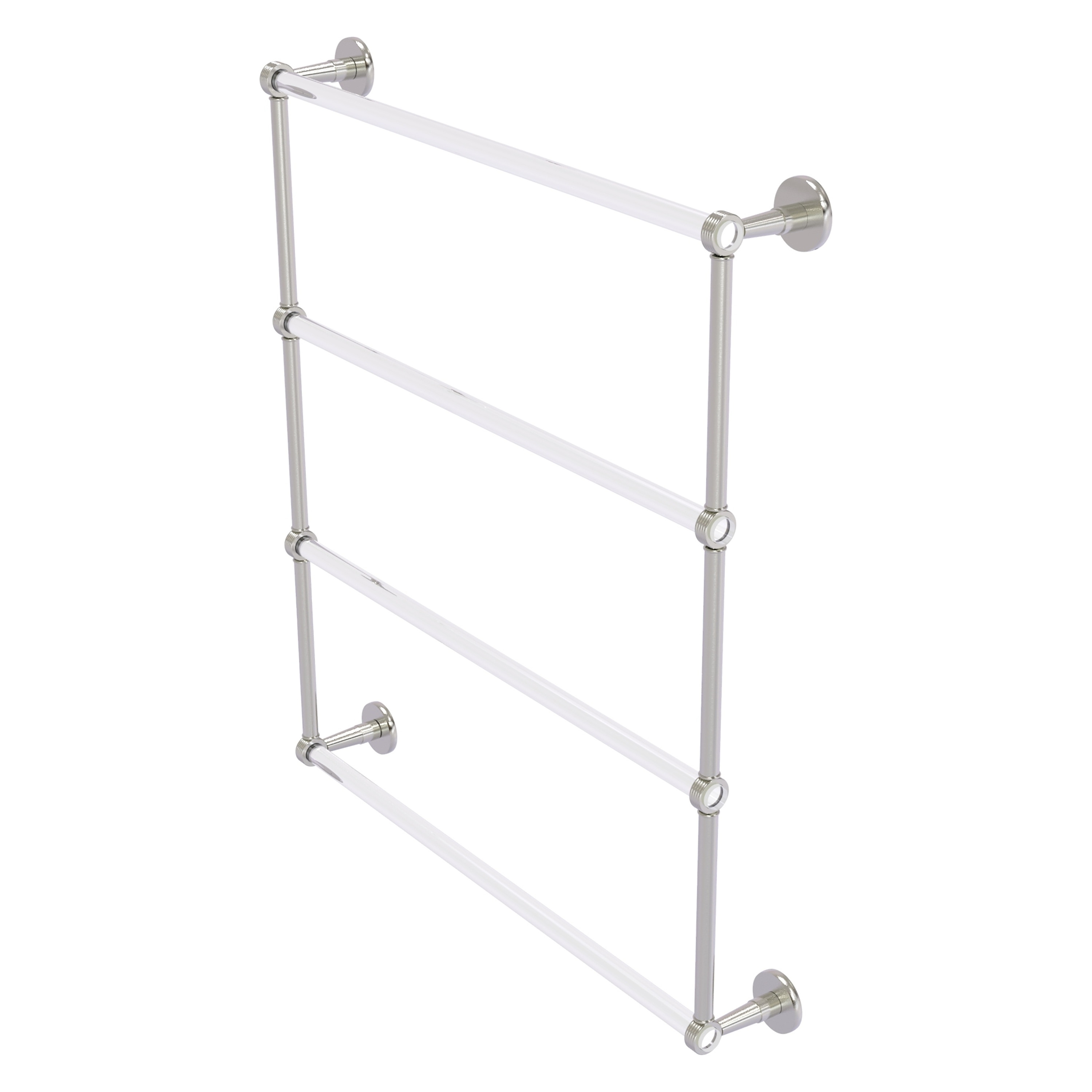 Allied Brass CV-28G-30-SN Clearview 30-in double Satin Nickel Wall mount 4-tier Towel Bar