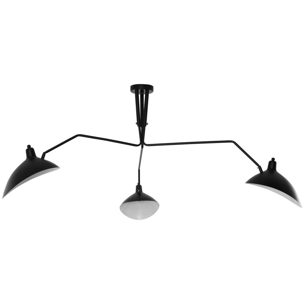 Modway EEI-1591 View 3-Light Black Semi-Flush mount light