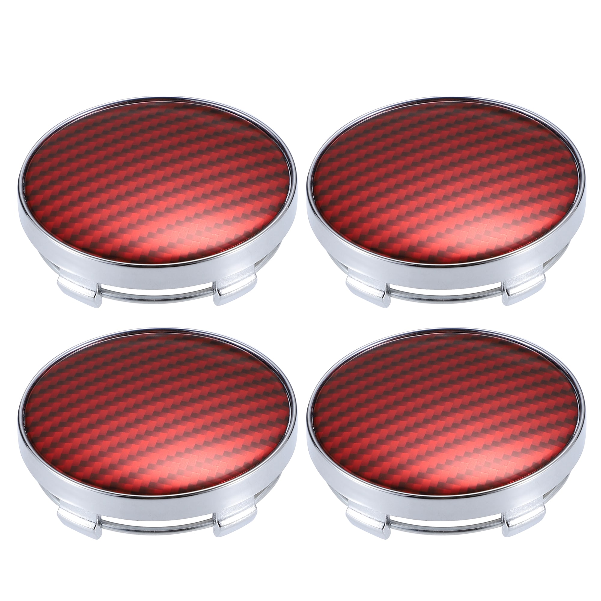Unique Bargains 60mm Dia 5 Clips Wheel Center Hub Caps for Car - Carbon ...