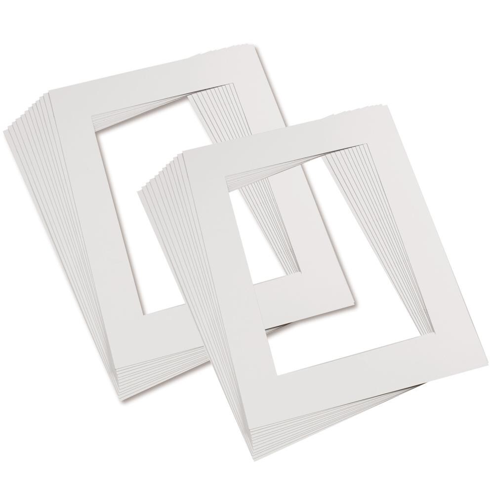 Pacon PAC72510-2 Pre-Cut Mat Frames, 11.5-in x 16.75-in Frame, 8-in x 10.75-in Window, White, 12 Per Pack, 2 Packs