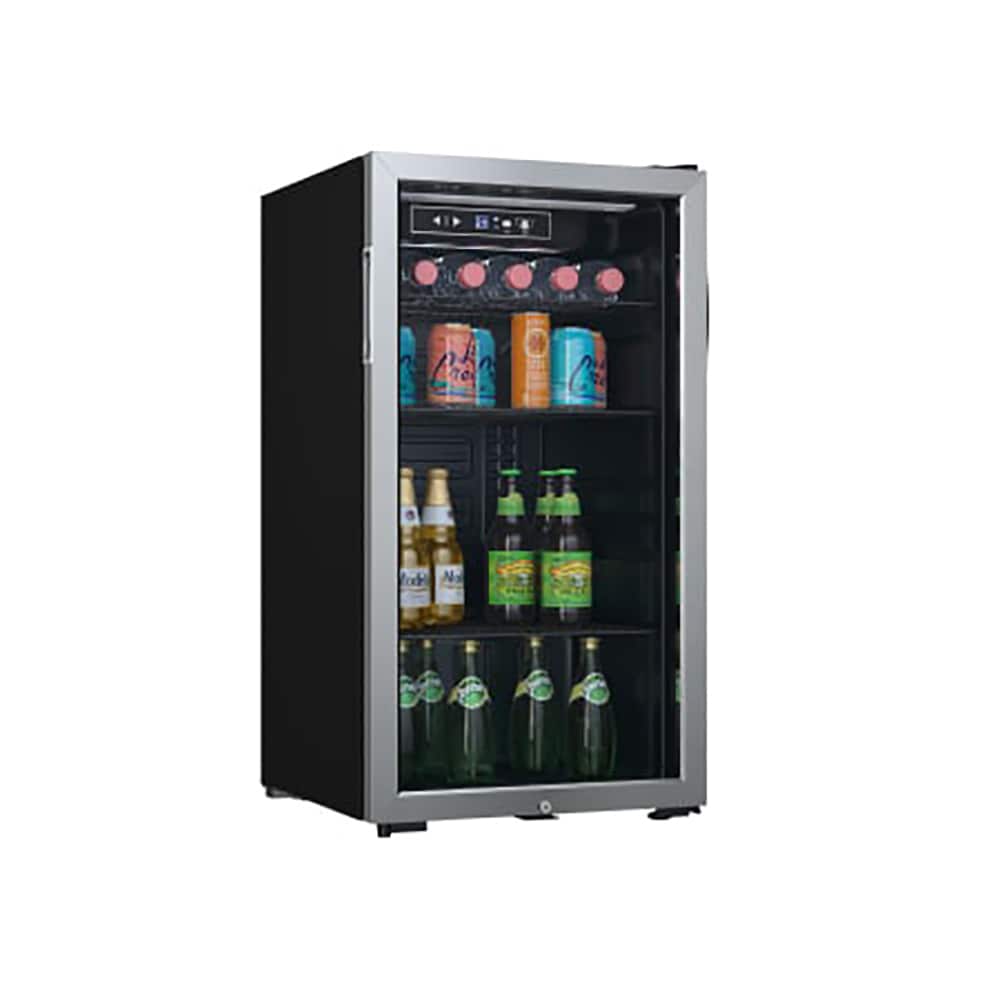 17.5-in W 80-Can Capacity Stainless Steel Freestanding Beverage Refrigerator with Glass Door | - EdgeStar BWC121SSLT