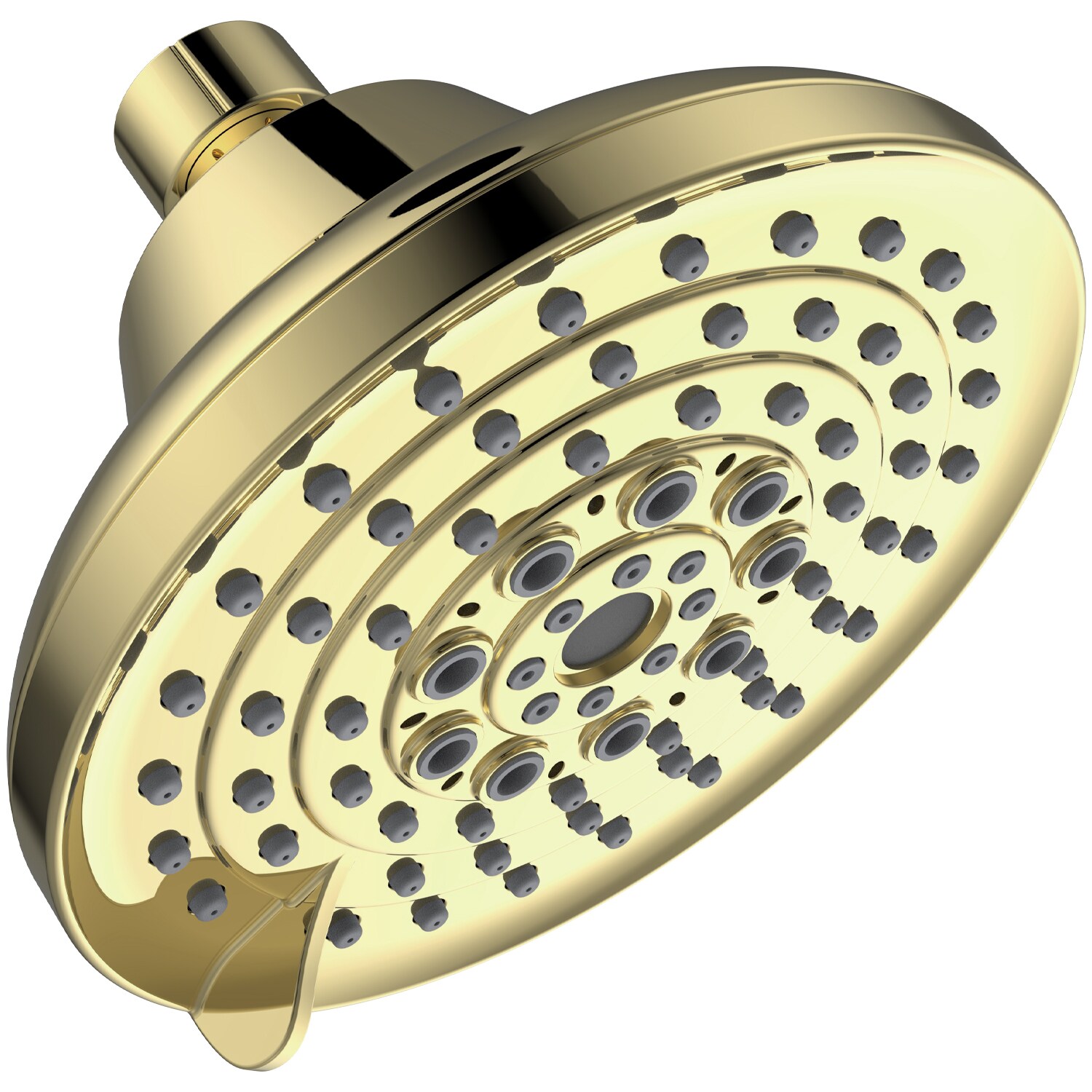 Clihome TWSHA015-5BG 6 Spray Settings 6.0 -Spray Brushed Gold 4.53-in Round Fixed High Pressure Shower Head 1.75 GPM