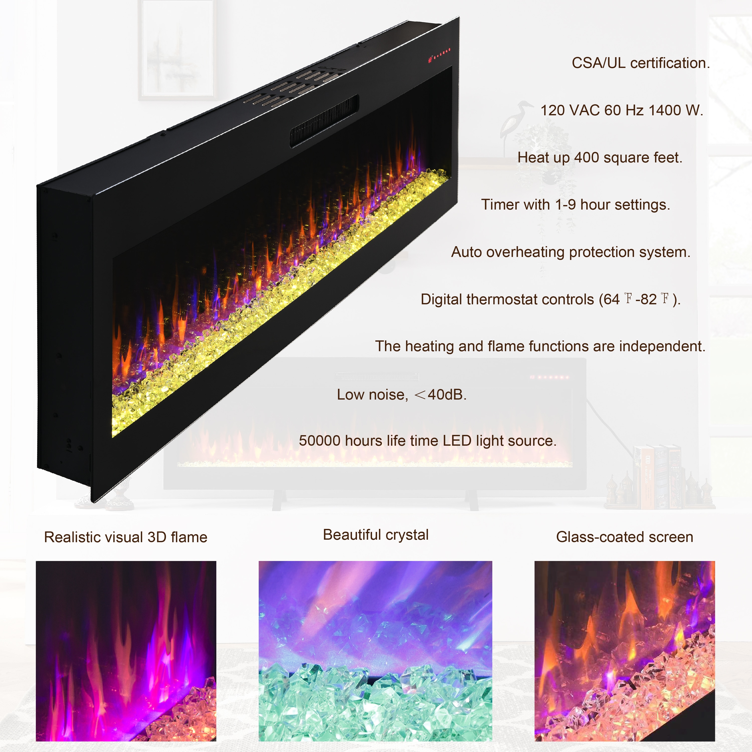 Mondawe MO-CB79416 Electric-Fireplaces - View #4