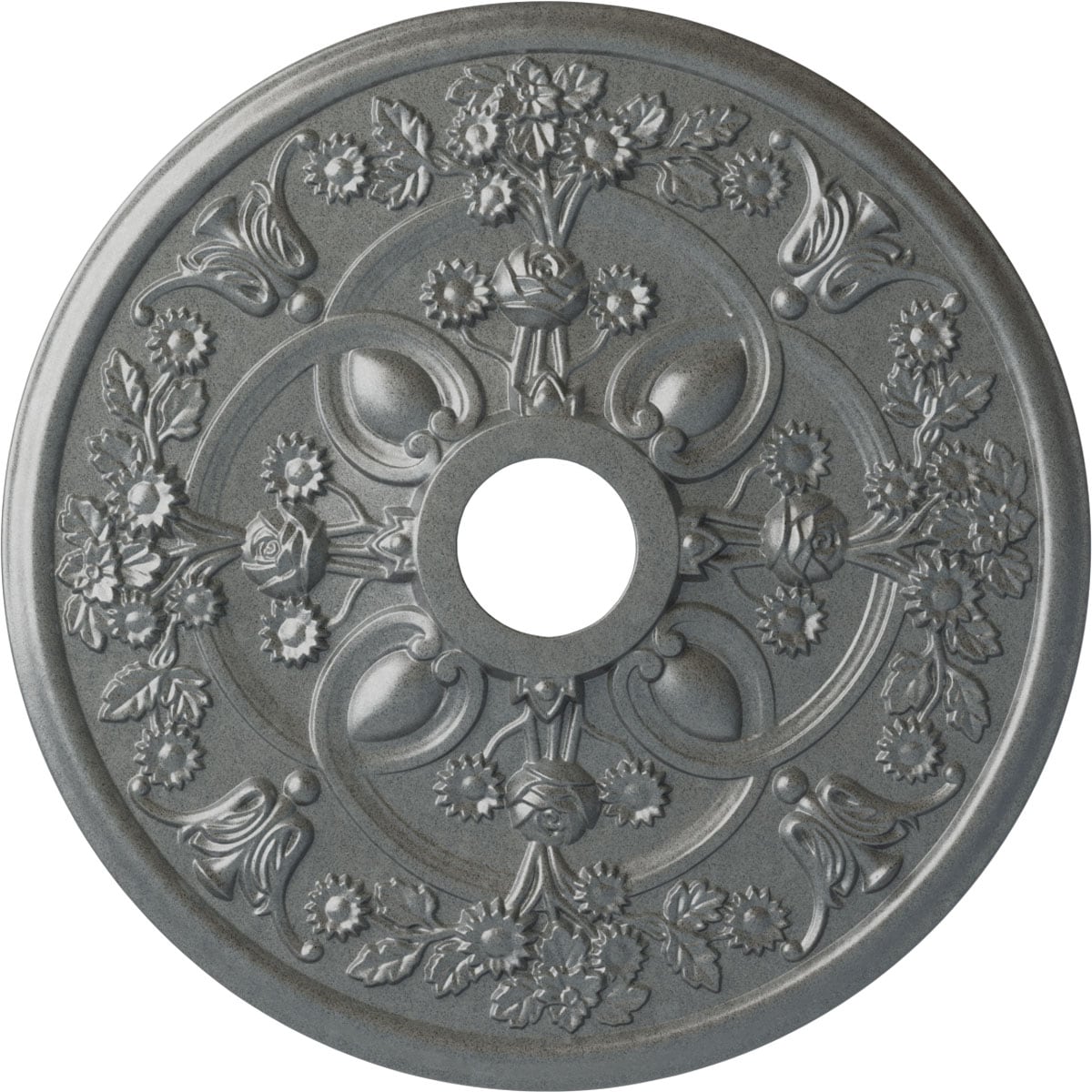 Ekena Millwork CM30ROPLS Rose 30.875-in W x 30.875-in L Painted Platinum Polyurethane Whole Ceiling Medallion