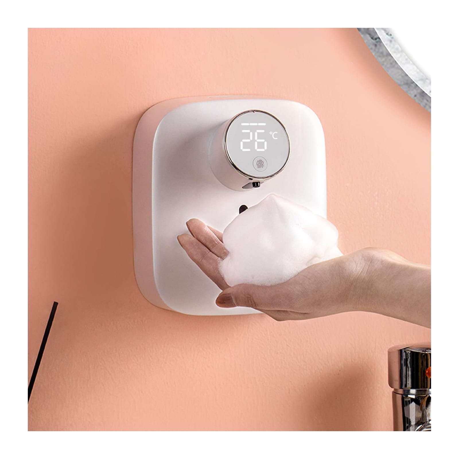 Lukvuzo Automatic Soap Dispenser Touchless Foaming Soap Dispenser for Kitchen Sink renewable power Adjustable Foam Volume Digital Display