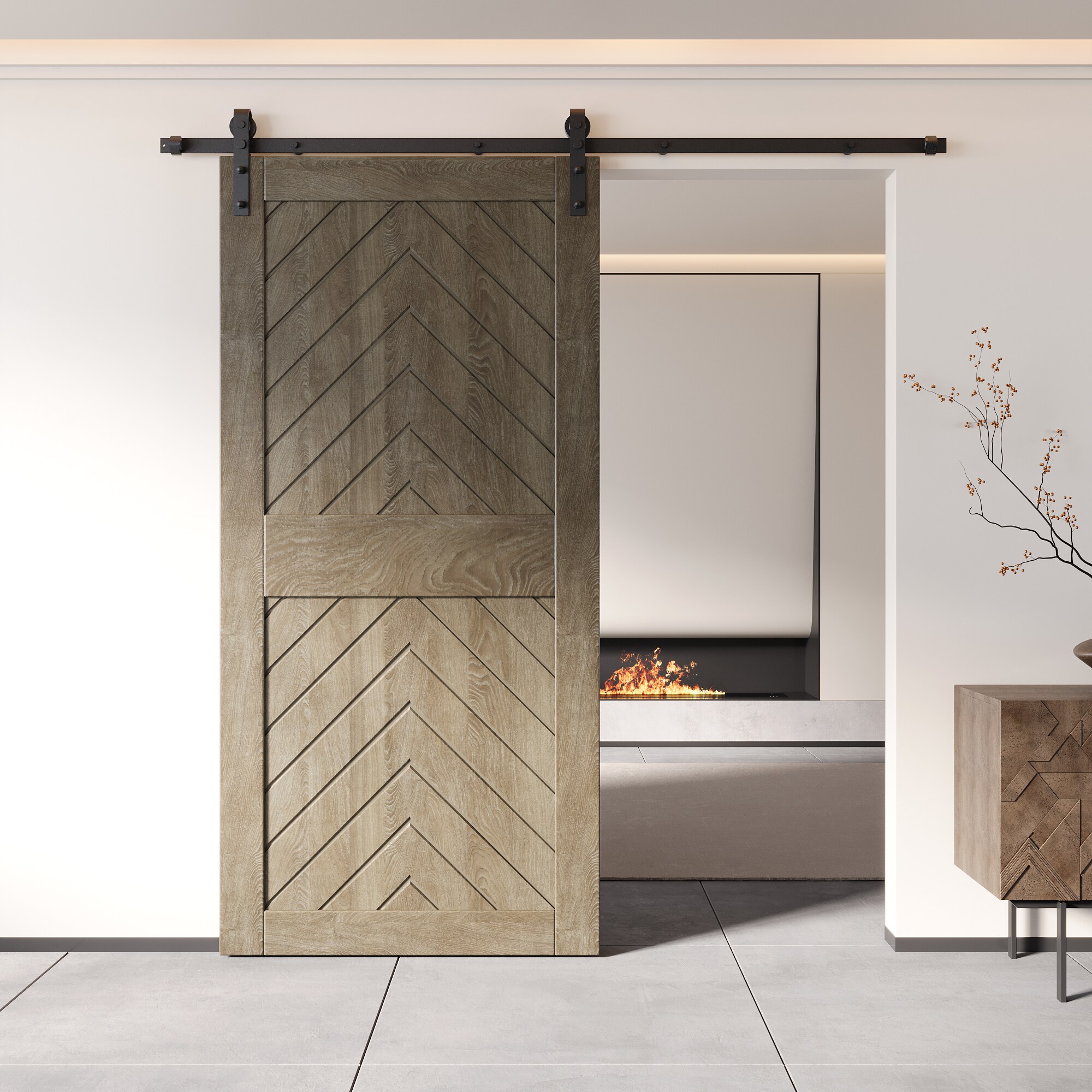 HOMACER JT1-3684-GR Barn-Doors - View #8