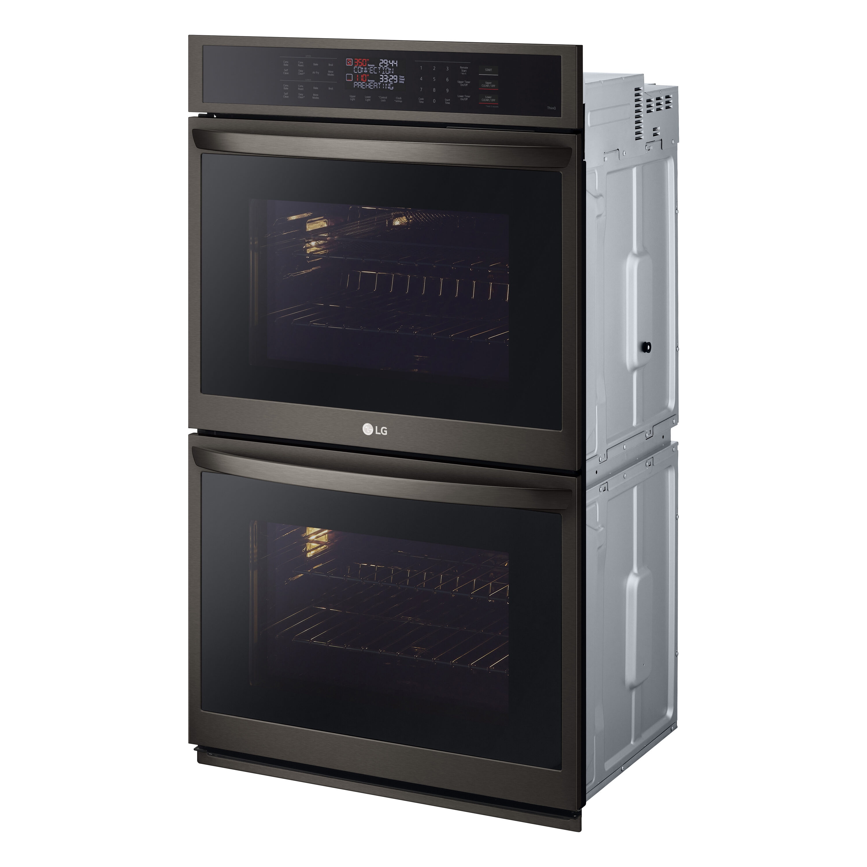 LG Electronics 30-in Self-cleaning Air Fry Single-fan Smart Double Electric Oven (Printproof Stainless Steel) in the Double Electric Wall Ovens department at Lowes.com