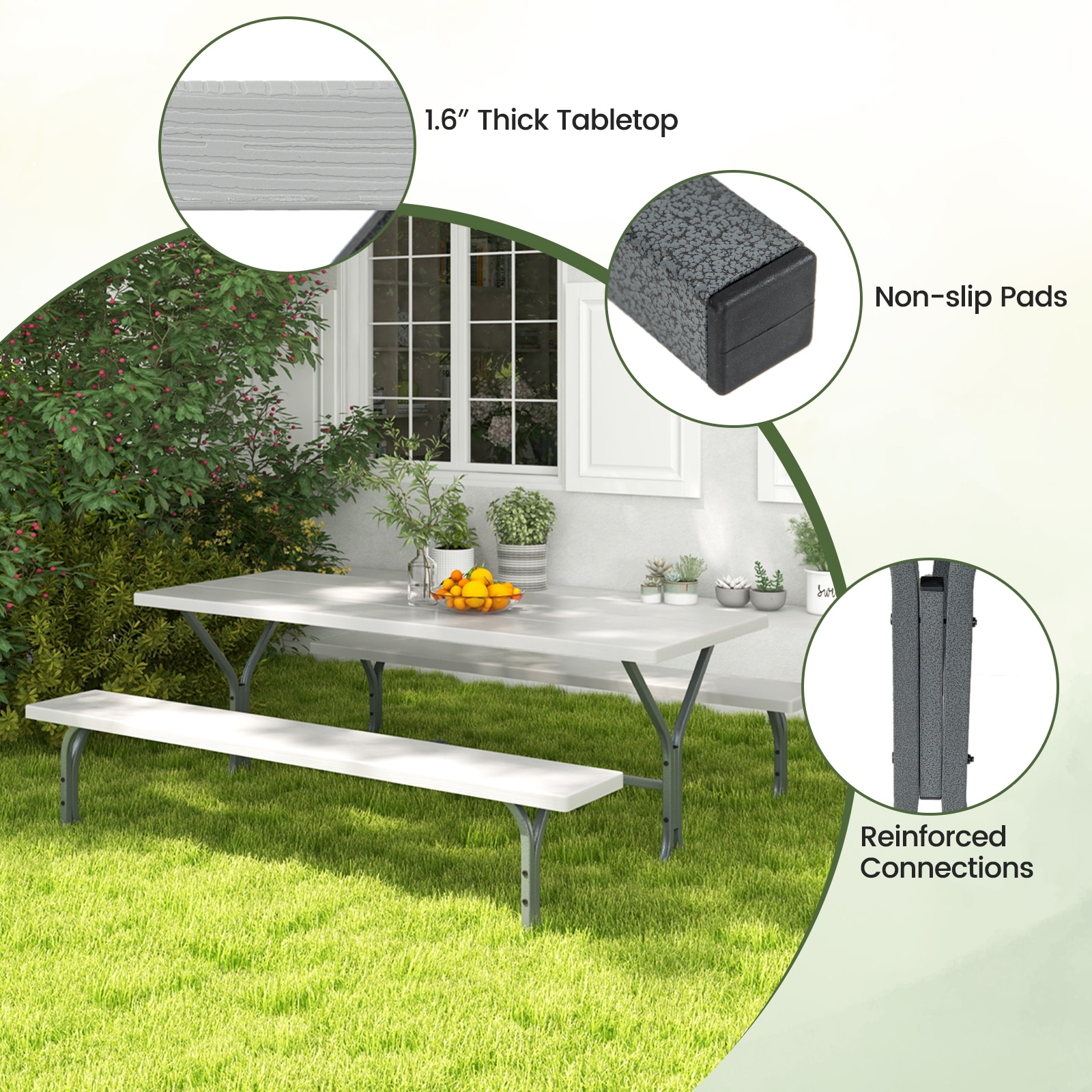 Forclover HYFL-66GR+ Picnic-Tables - View #3