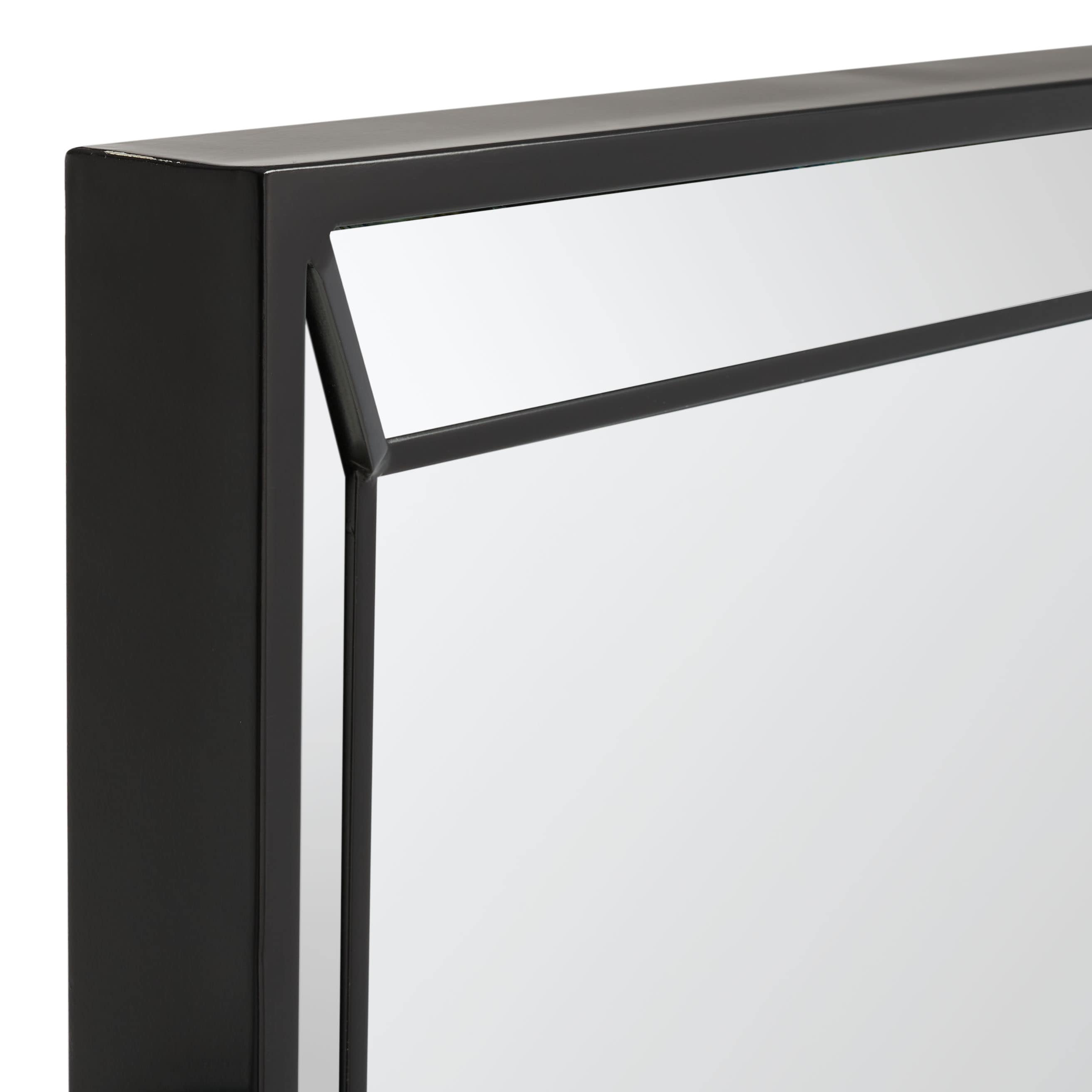 Presea Black Square Beveled Wall Mirror