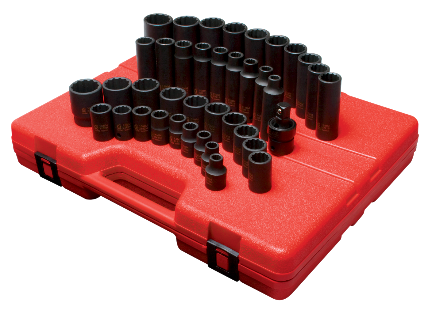 SUNEX TOOLS 2699 39 -Piece Metric 1/2-in Drive Set 12-point Impact Socket Set