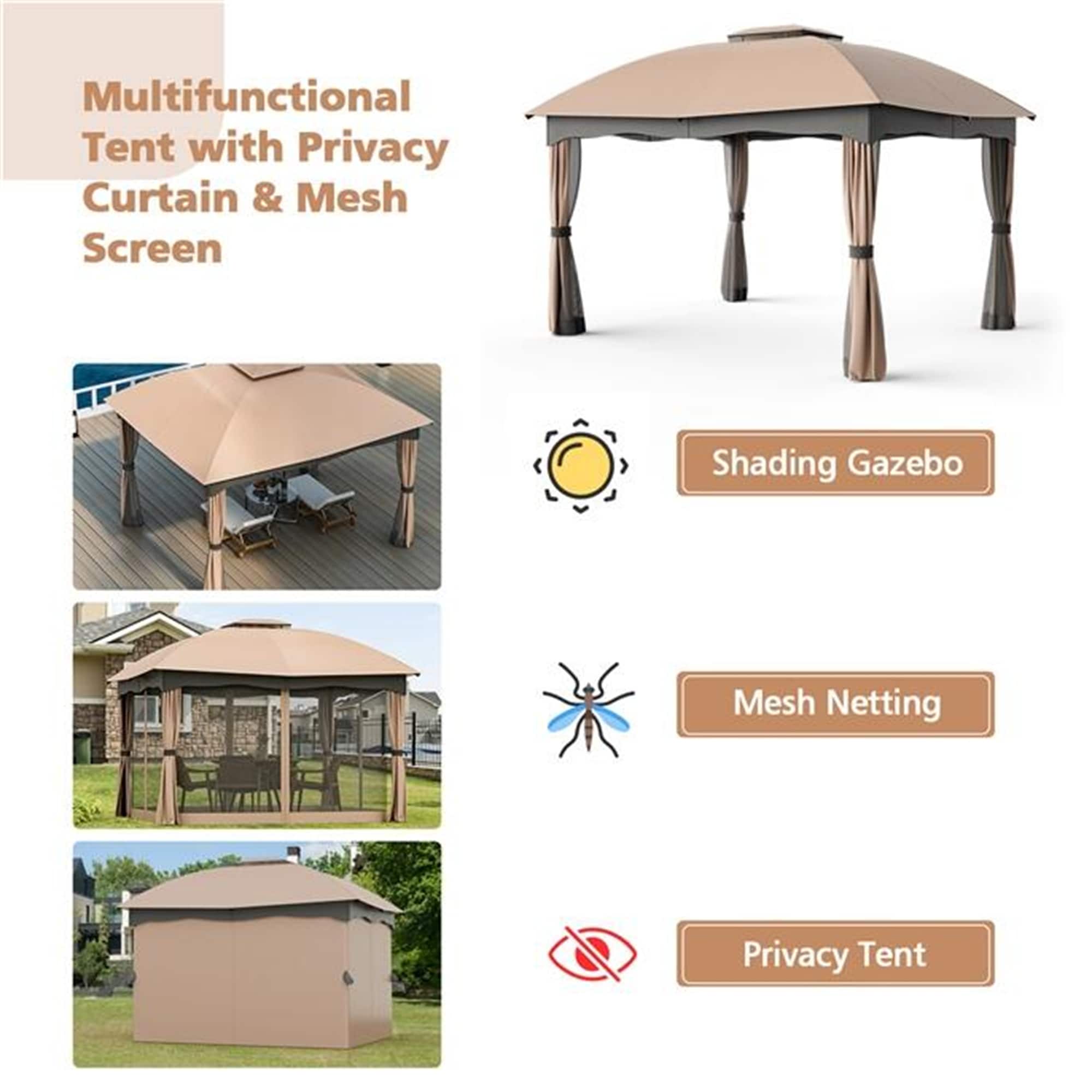 BABOOM BOM-0384GR-CO Wood-Resin-Gazebos - View #6