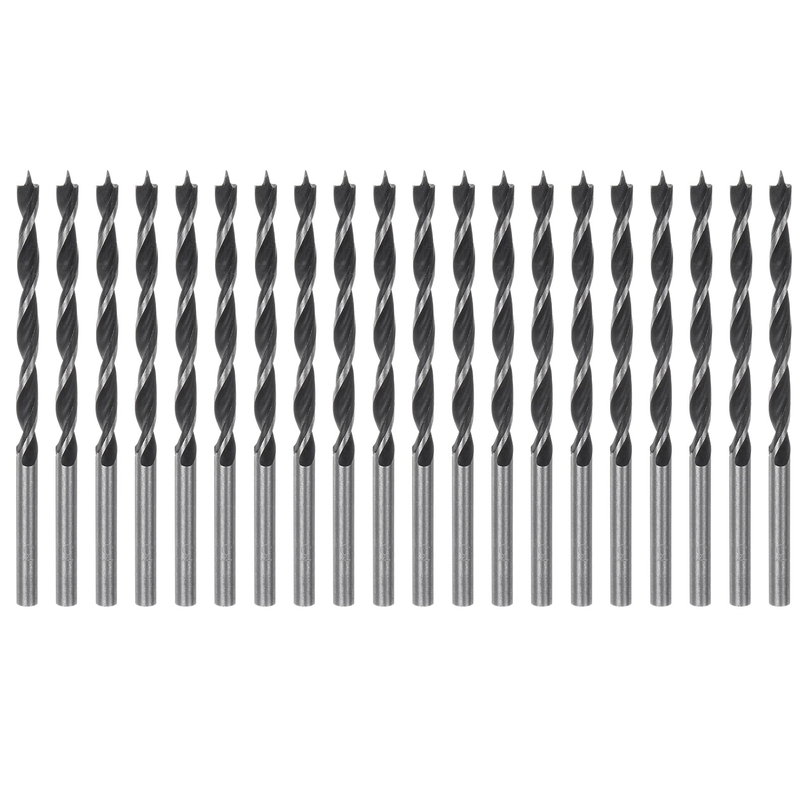 Unique Bargains 20pcs Brad Point Drill Bits 3.5mm 9/64 Inch Dia Straight Round Shank Metric Brad Point Spiral Twist Drill Bits for Softwood Hardwood Plywood Plastic Rubber Black #S26031300UX4569